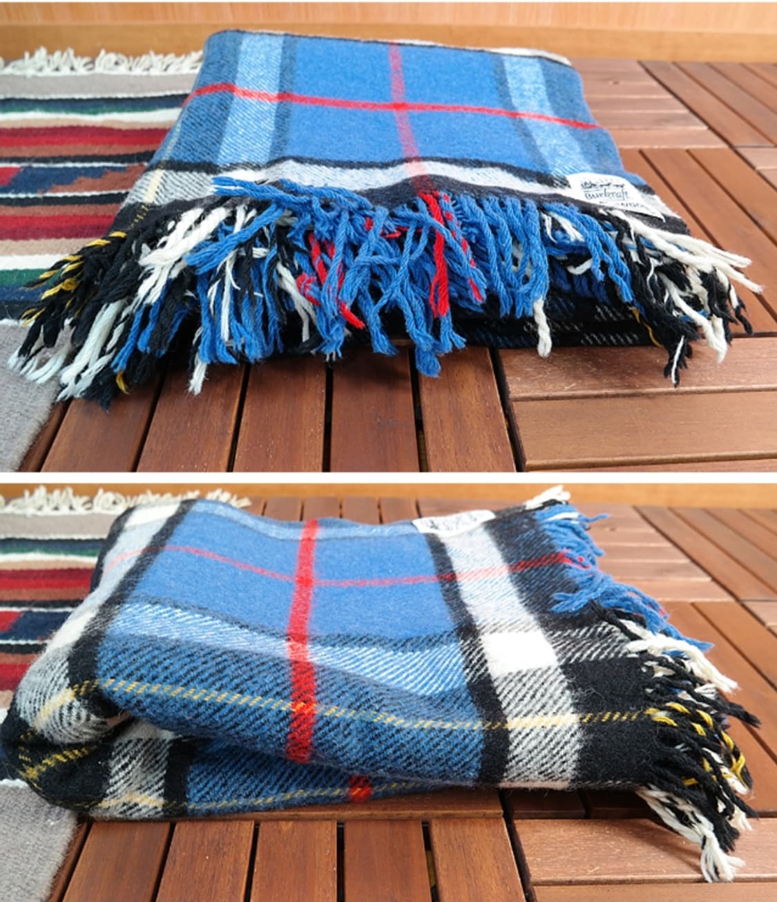 영국산 BURKRAFT 울100 % 빈티지 체크러그 상품이미지5