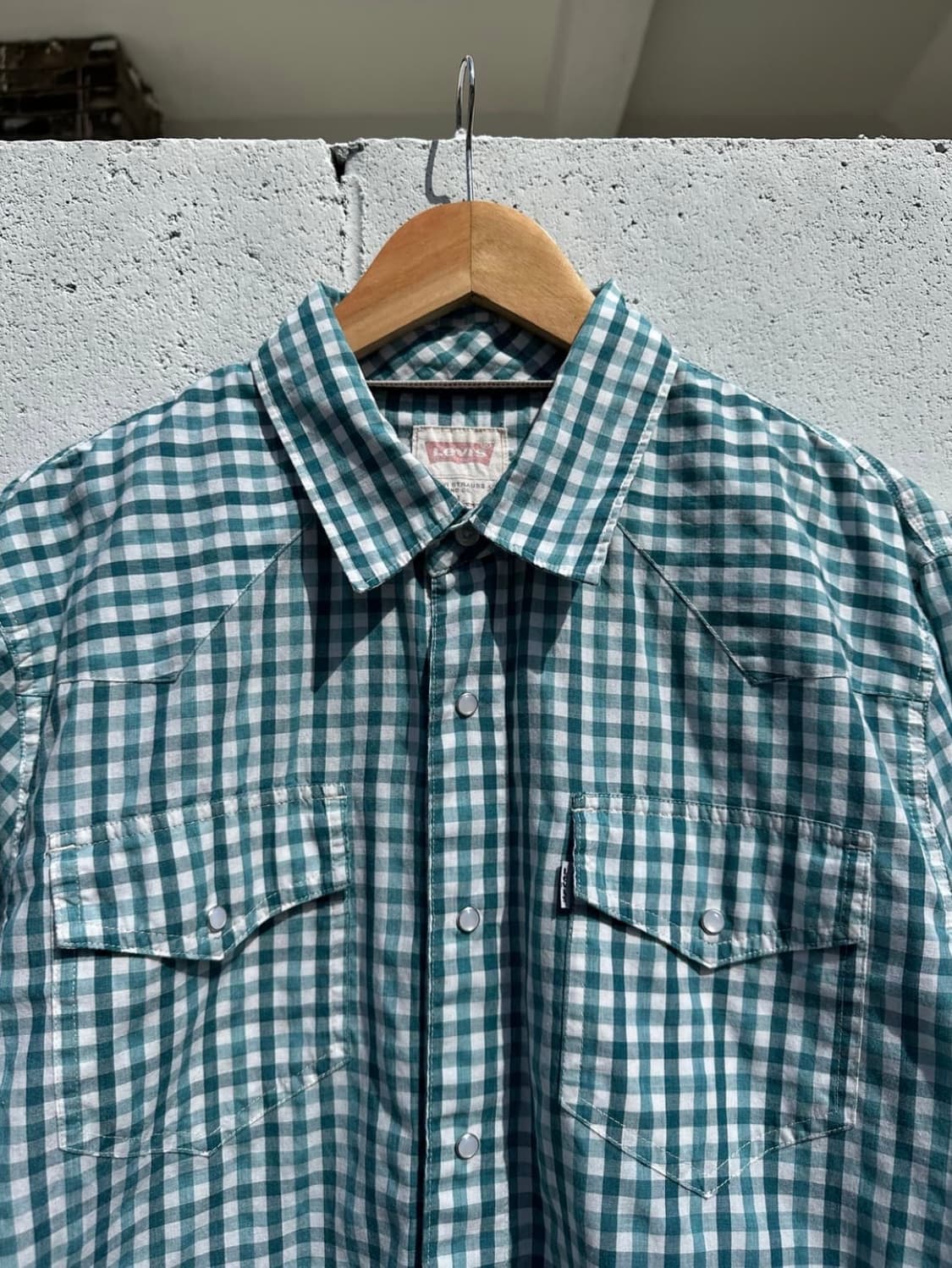 리바이스 블루그린 깅엄 체크 웨스턴 셔츠 상품이미지2