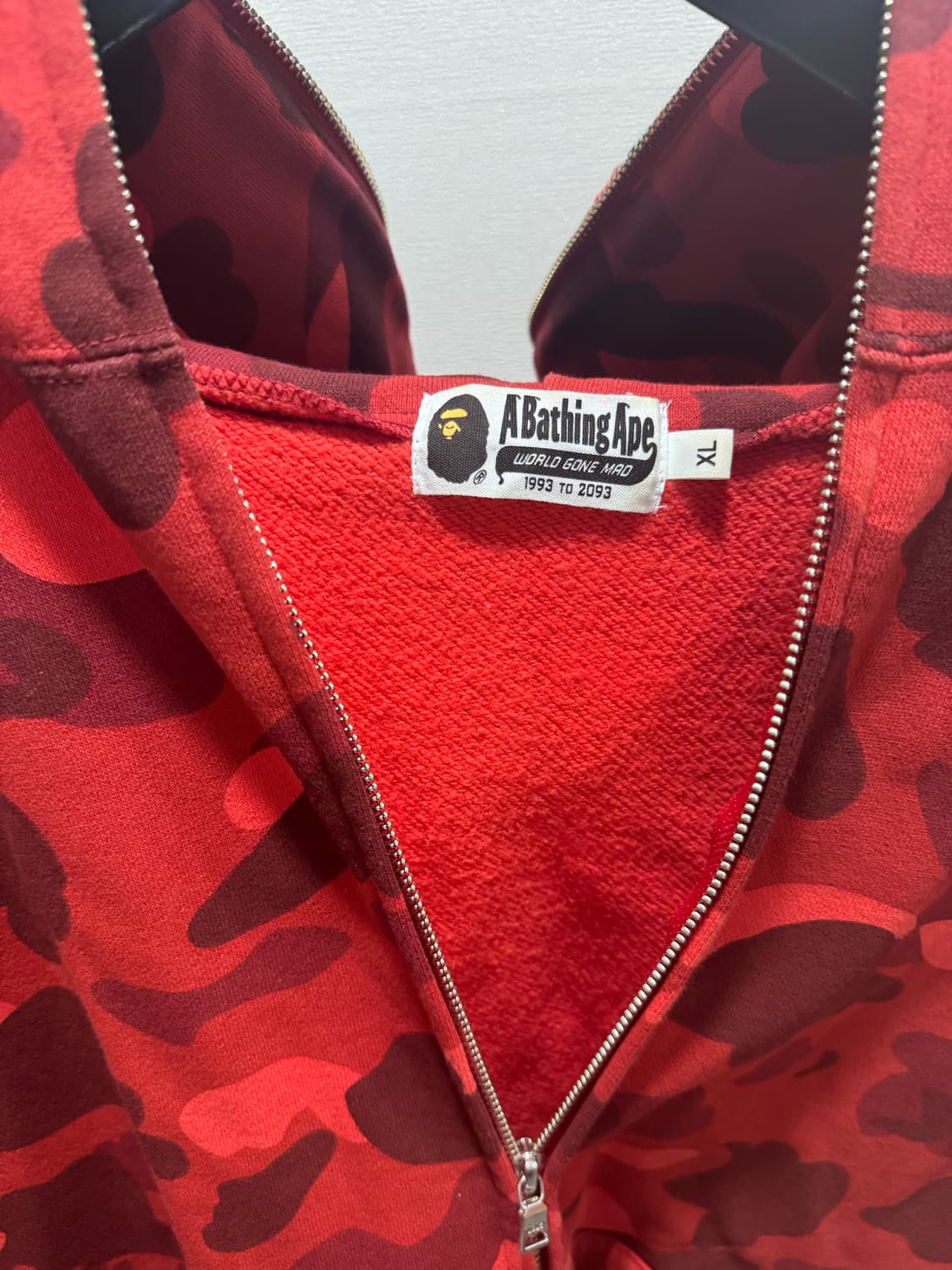 베이프 샤크 후드 집업 적계 xl 상품이미지7