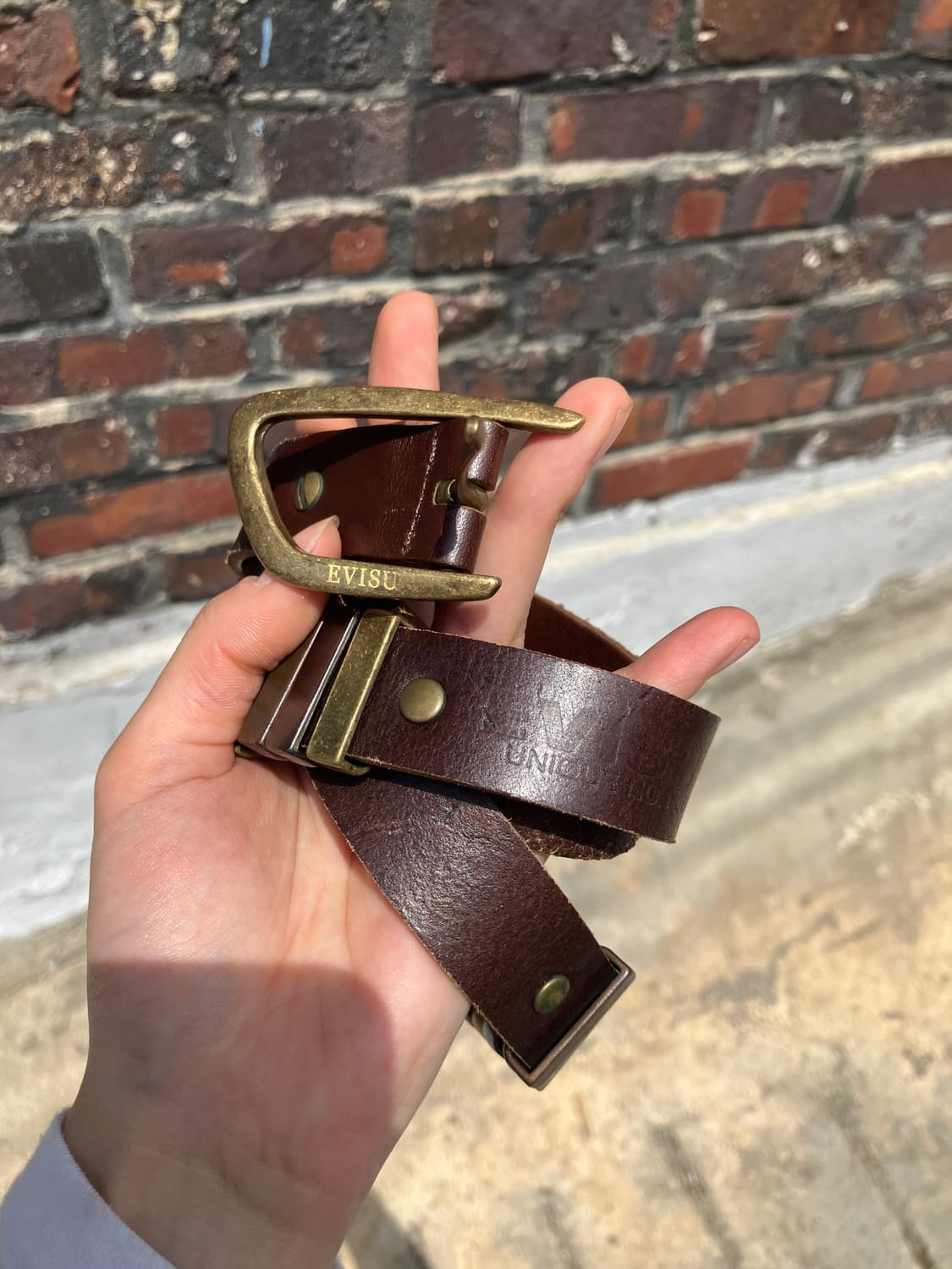 EVISU 웨스턴 버클 레더 벨트 상품이미지5