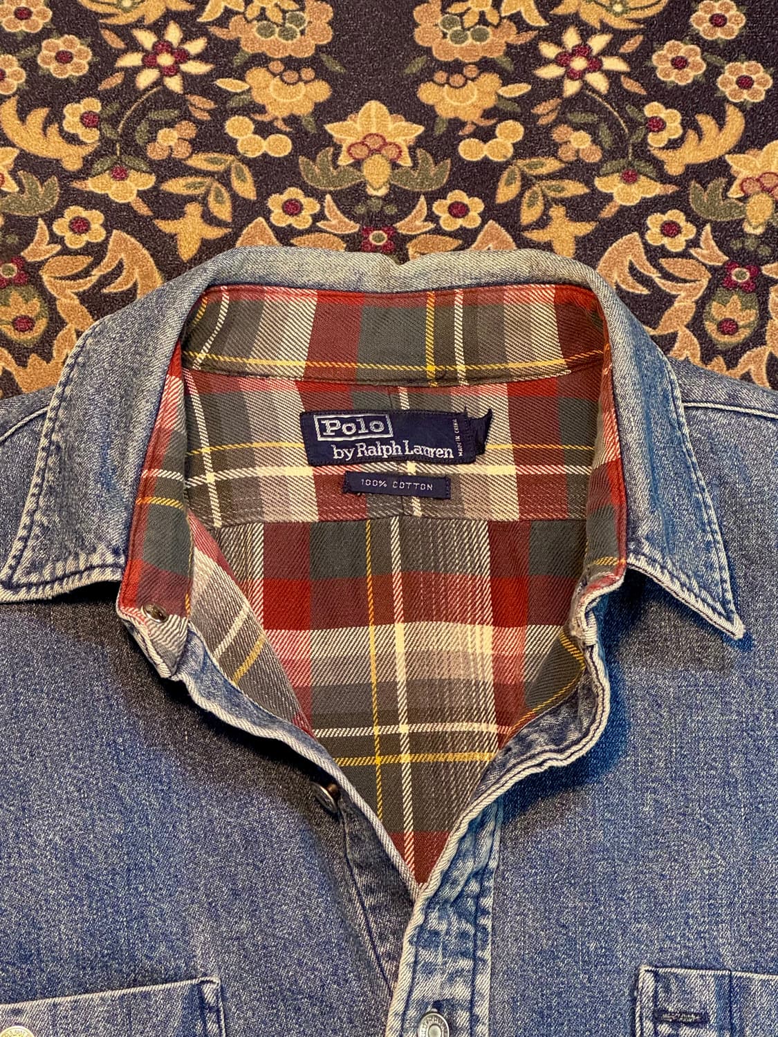 90s 폴로 데님 플란넬 오버셔츠 자켓 상품이미지2