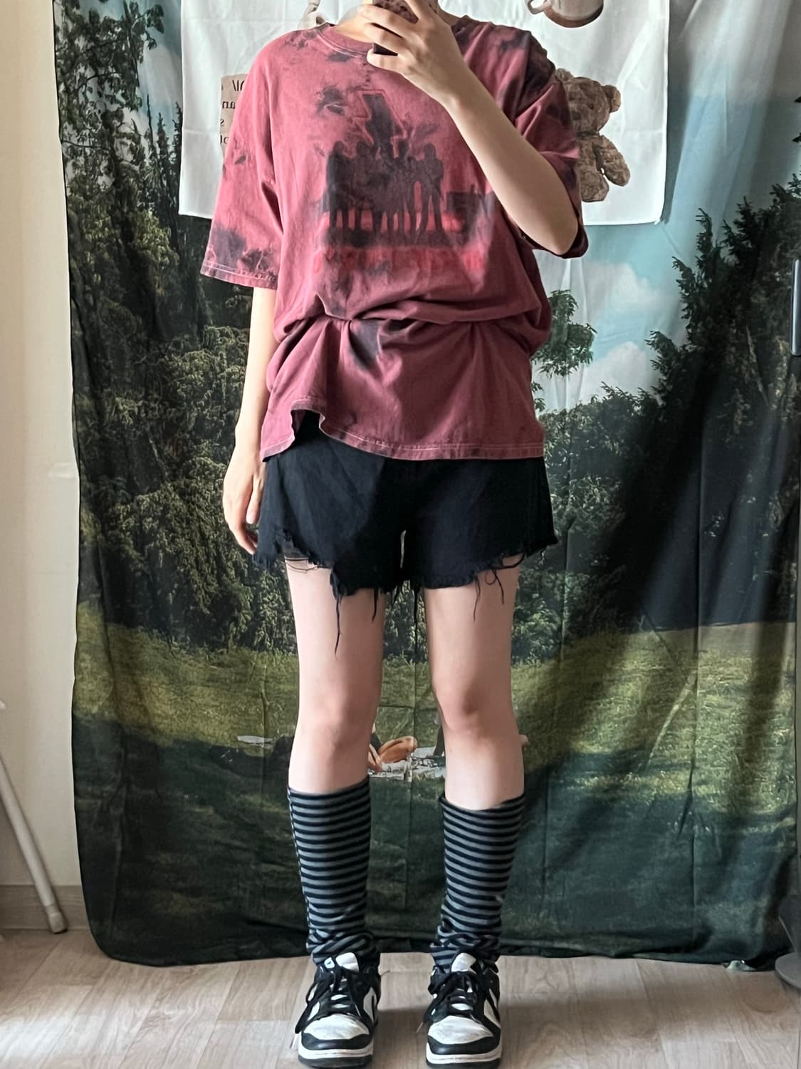 Rock band AC/DC pigment daying t-shirt,  상품이미지1