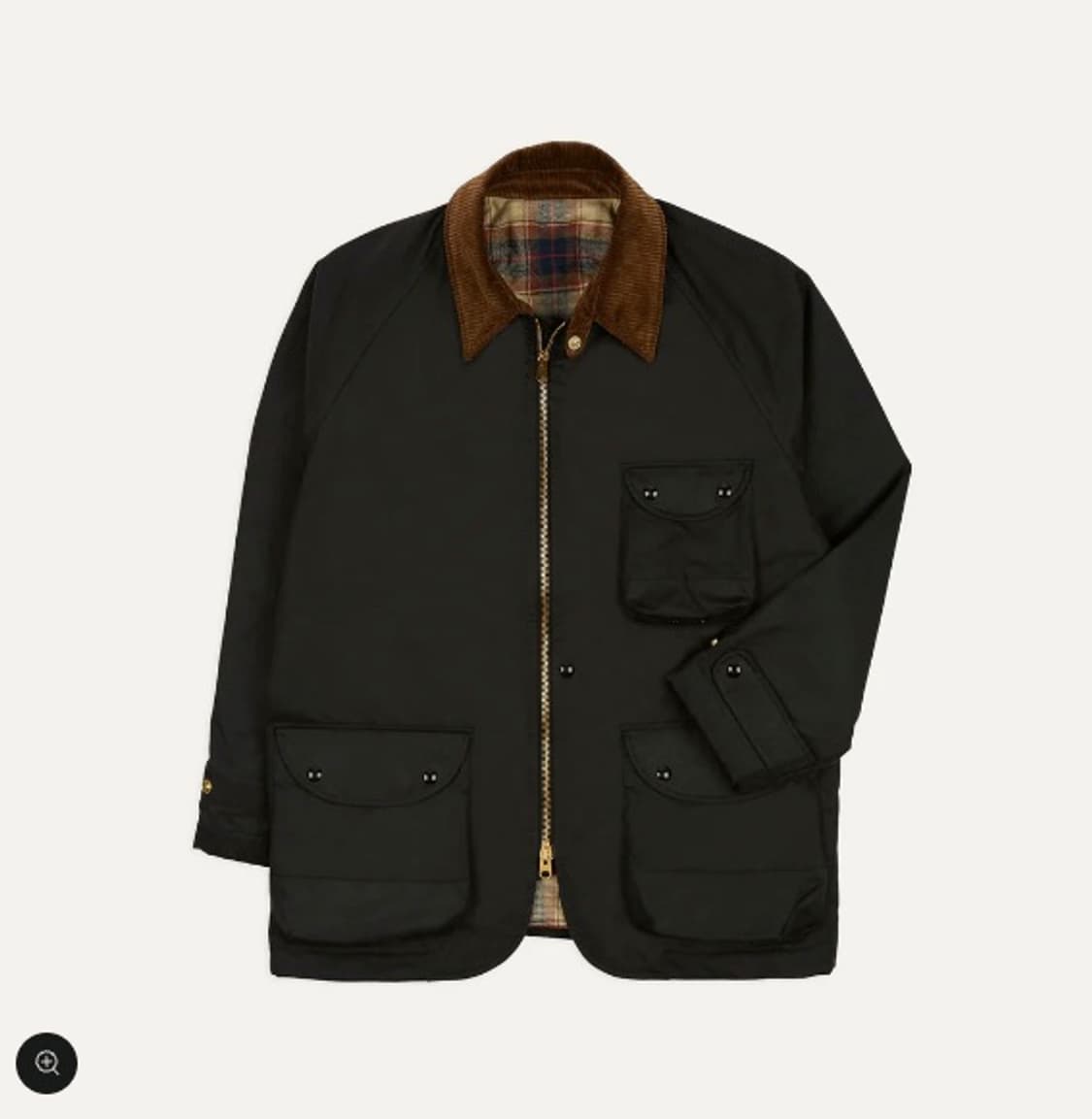 A. Levine의 Drake's 블랙 왁스 코팅 커버올 재킷 (36) 상품이미지1