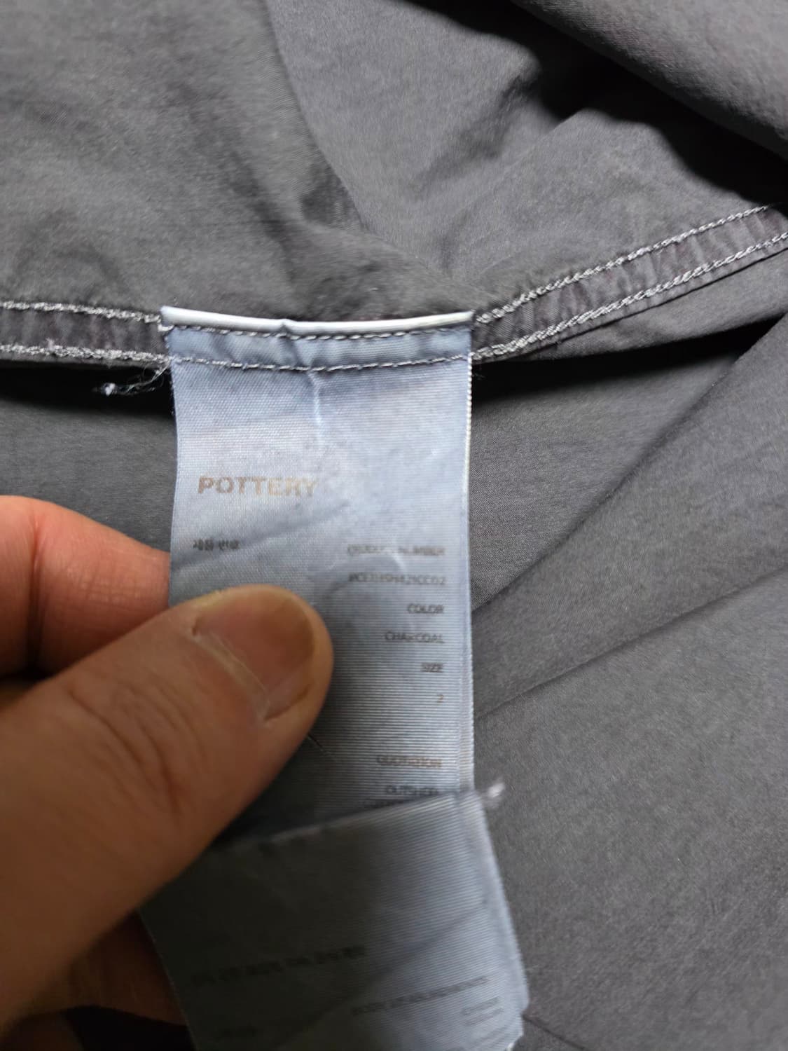 포터리 가먼트다이드 셔츠 차콜 2사이즈 상품이미지4