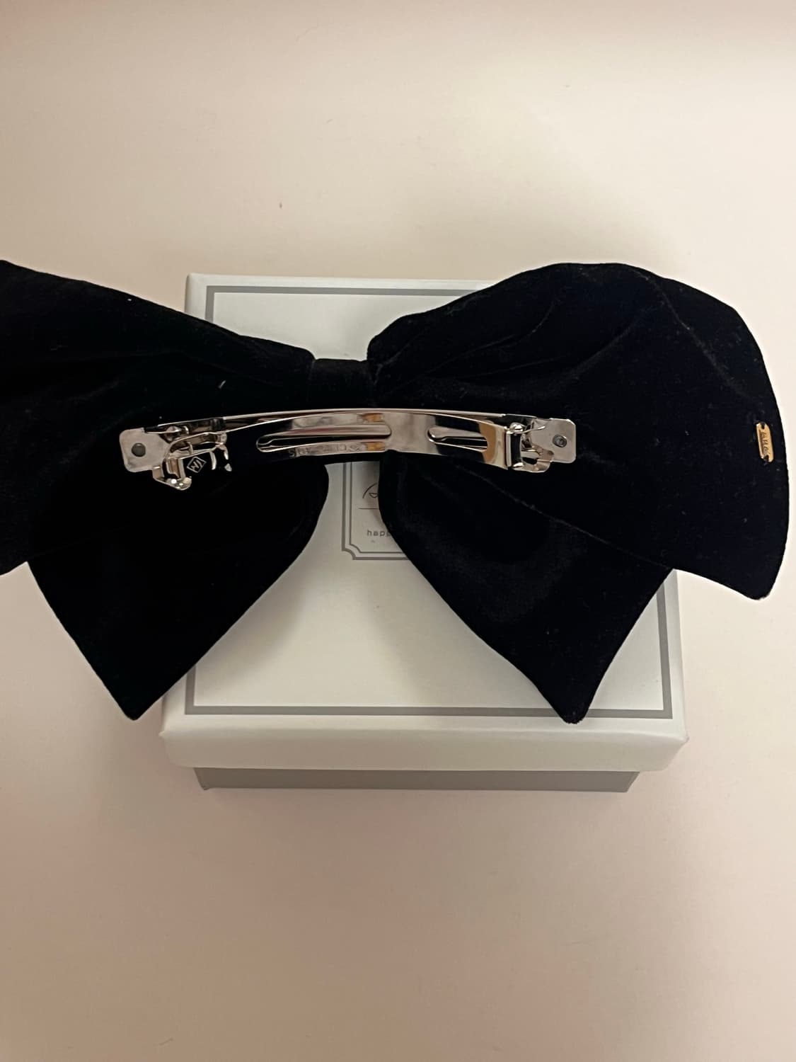 빈티지헐리우드 캐리 벨벳 리본 헤어핀 상품이미지2