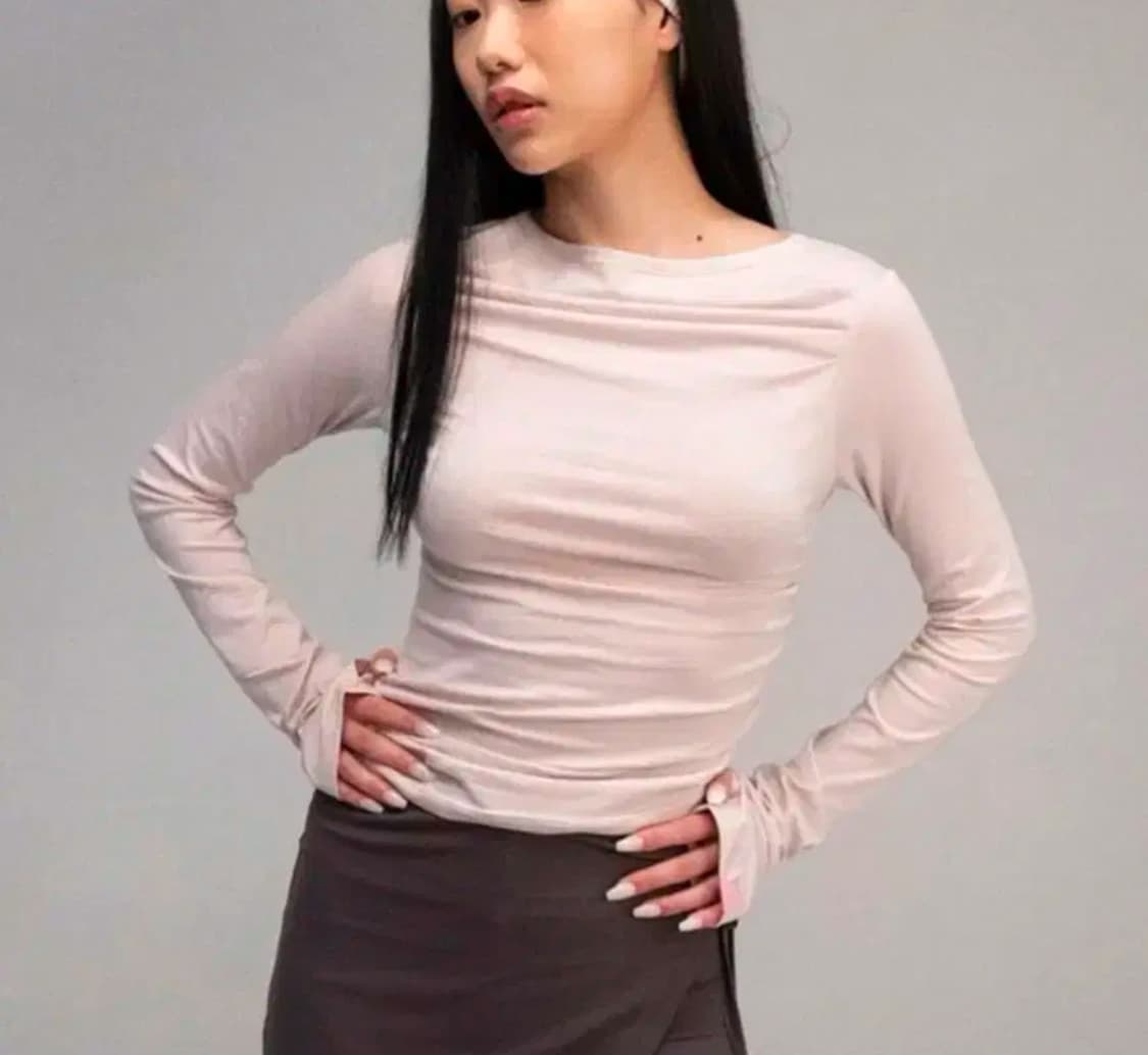 플리즈노팔로우 리사 드레이프탑 블랙 상품이미지2