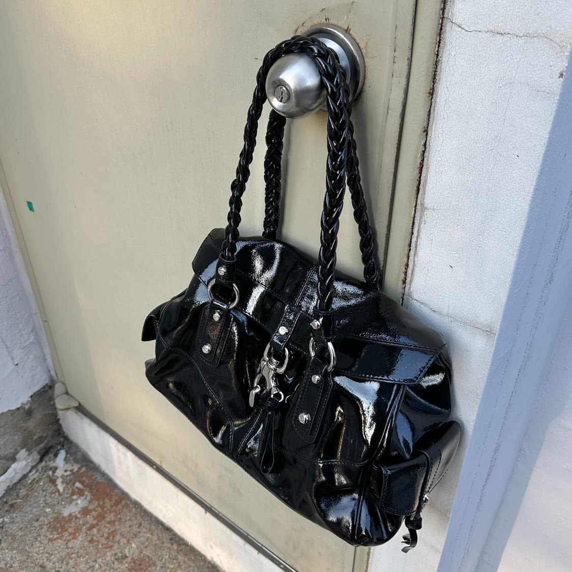 00s 프란체스코 비아시아 페이턴트 가죽 백 상품이미지1