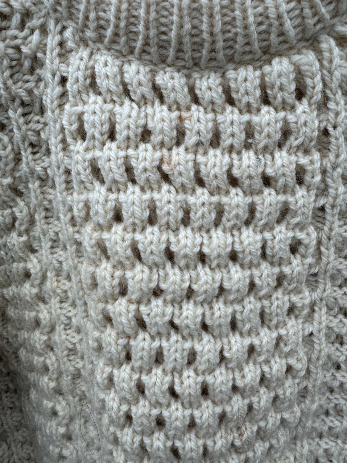 80~90s Lisbeen 아일랜드 피셔맨 니트 아이보리 상품이미지6