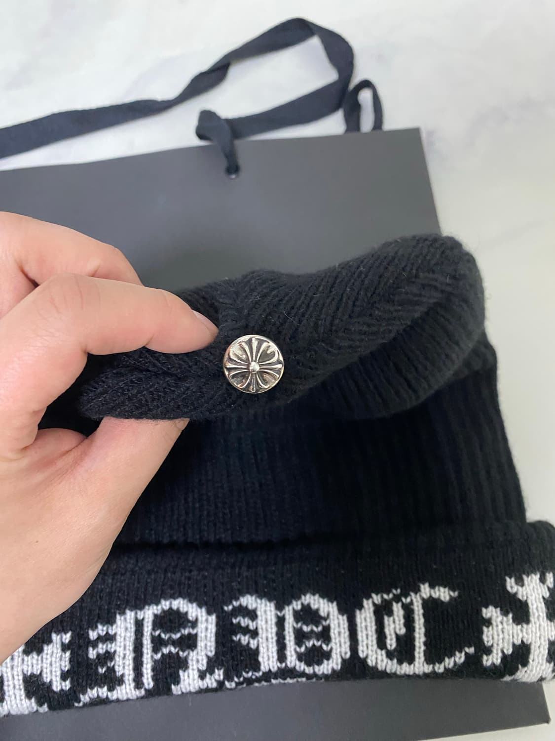 (새제품) 크롬하츠 빅대디 비니 블랙 상품이미지4