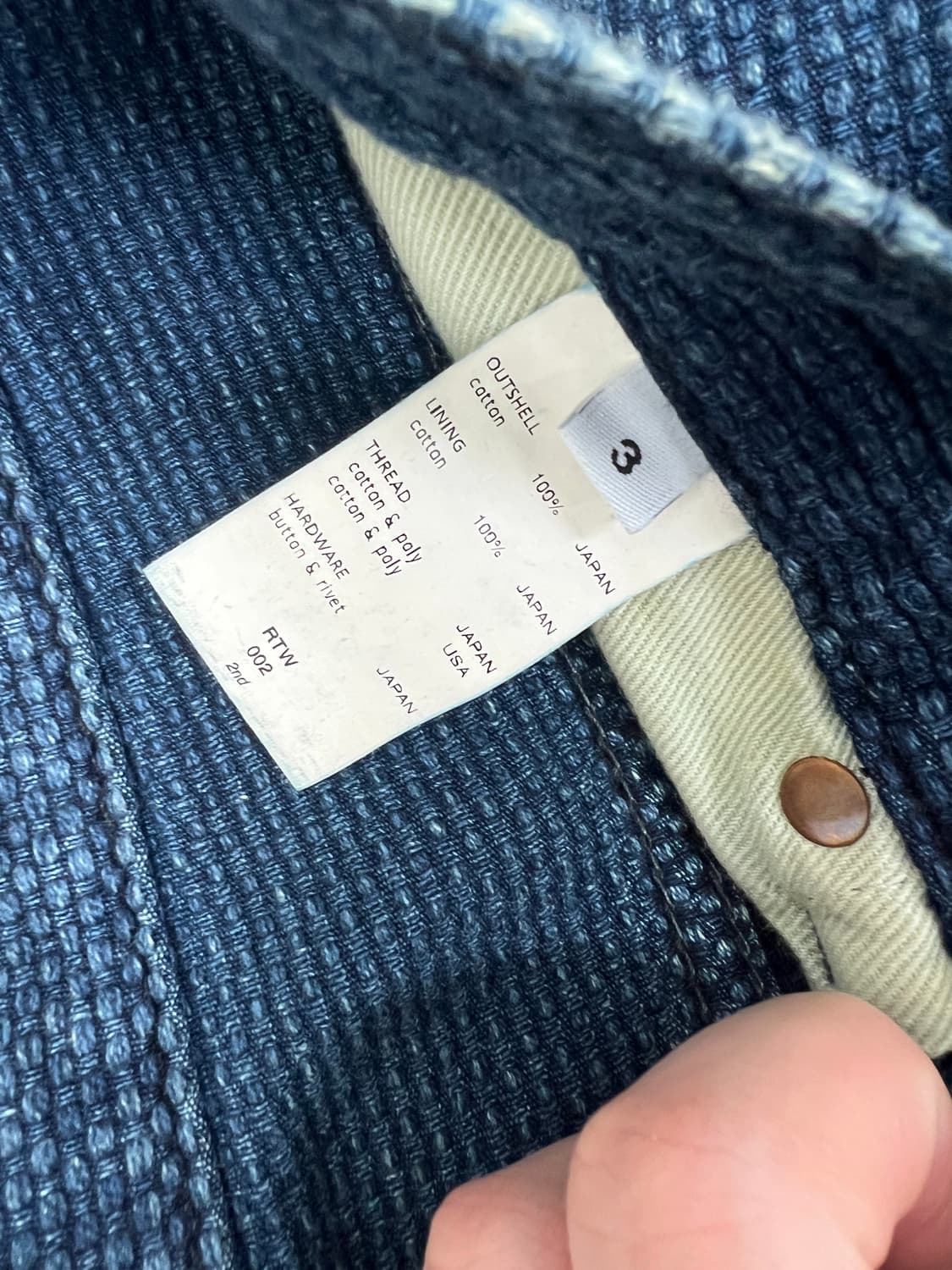 키바타 RTW 002 2nd 올드블루 사시코 데님 상품이미지3