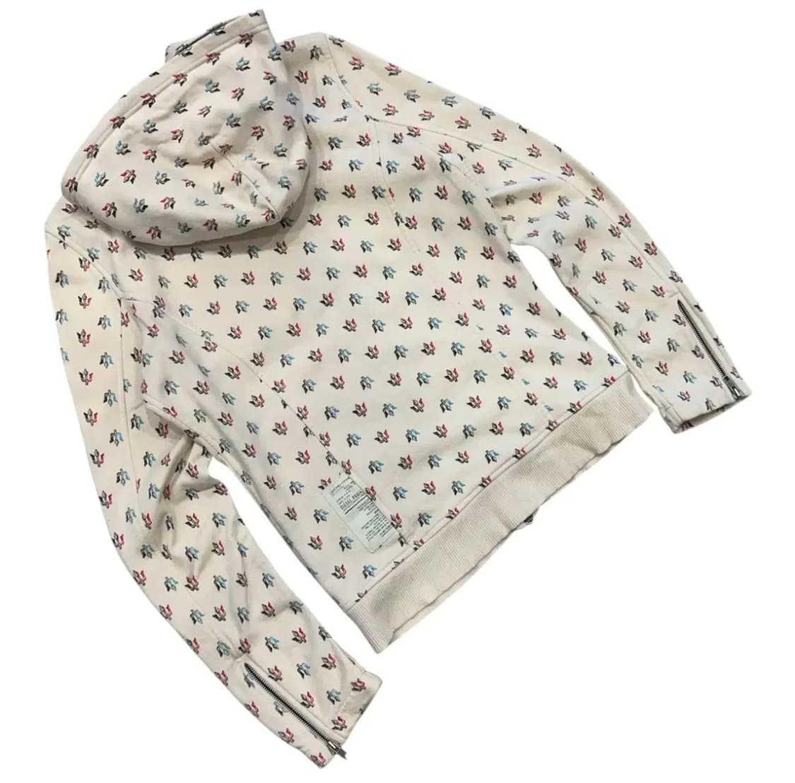 [M] 디젤 빈티지 패턴 스웻 후드 집업 아이보리 상품이미지2