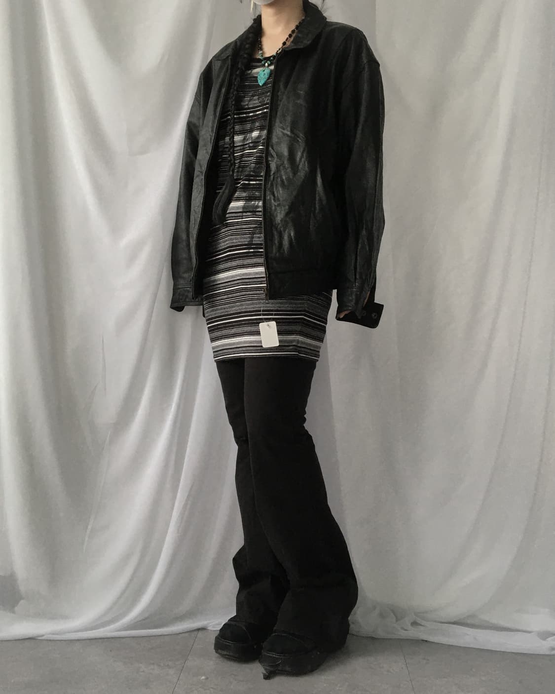 Leather bomber jacket 상품이미지7