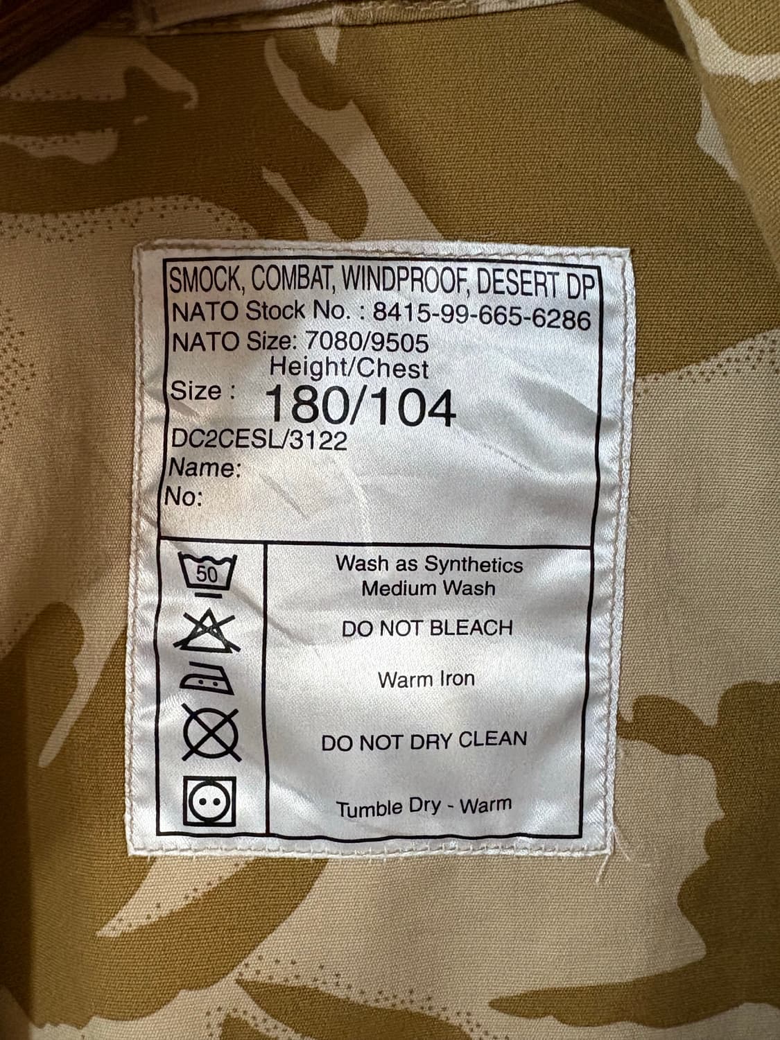 90-00‘s British Army Desert Windproof 상품이미지6