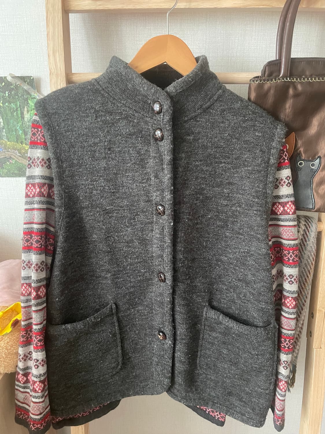 모리걸 빈티지 노르딕 조끼 set 🩶♥️ 상품이미지2