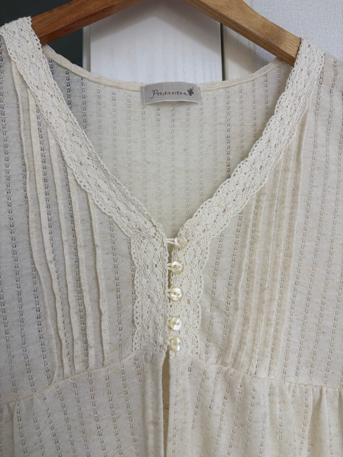 아이보리 반소매 니트  상품이미지3