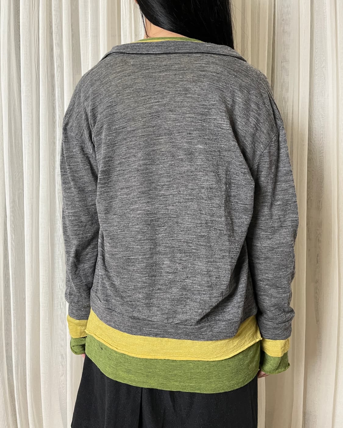 요지야마모토 3 레이어 탑 Yohji yamamoto 컷앤소+가디건 상품이미지2