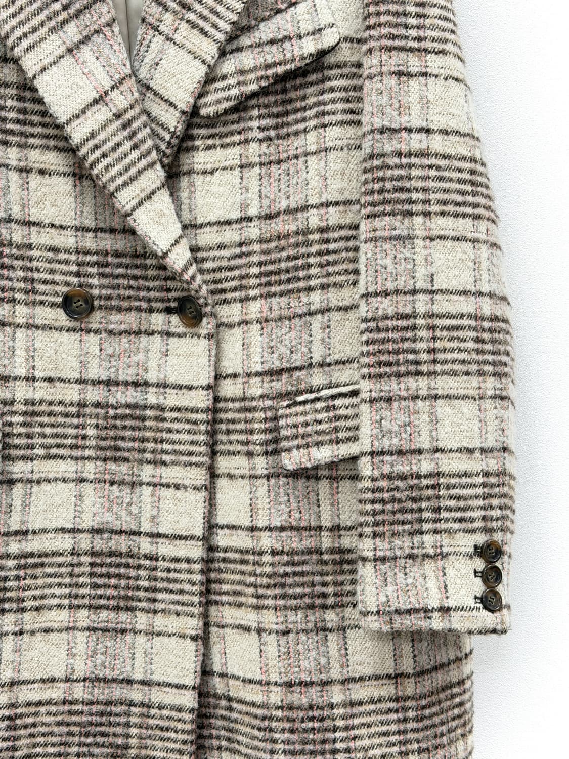 잇 미샤 체크 울 블렌드 더블 코트 상품이미지2