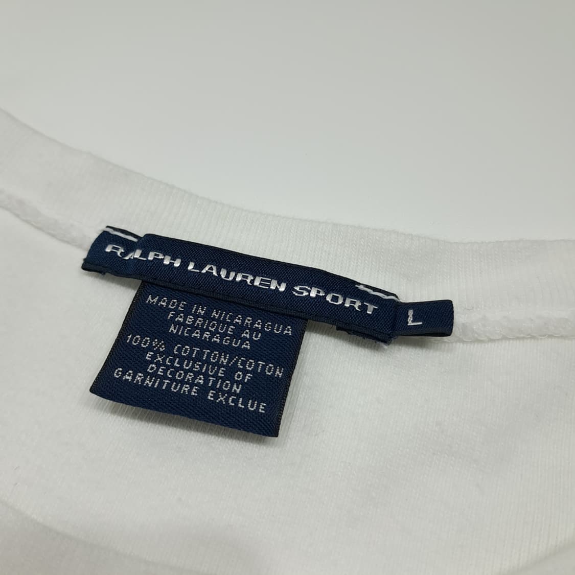CK053 L 폴로 90s 블루포니 화이트 라운드 티셔츠 상품이미지3