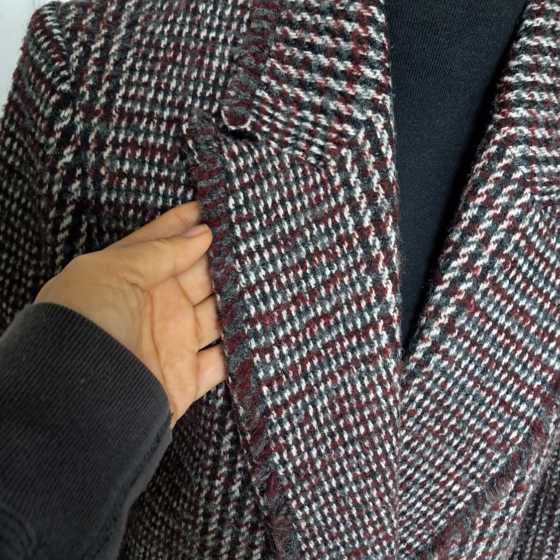 Marja Kurki 마리아꾸르끼 체크 모 롱코트 55 상품이미지6