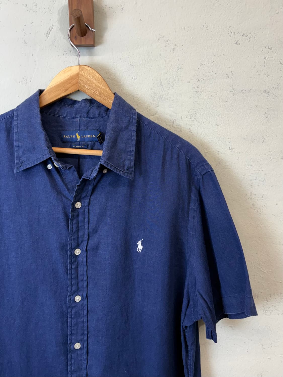 폴로랄프로렌 네이비 린넨 반팔셔츠 상품이미지2