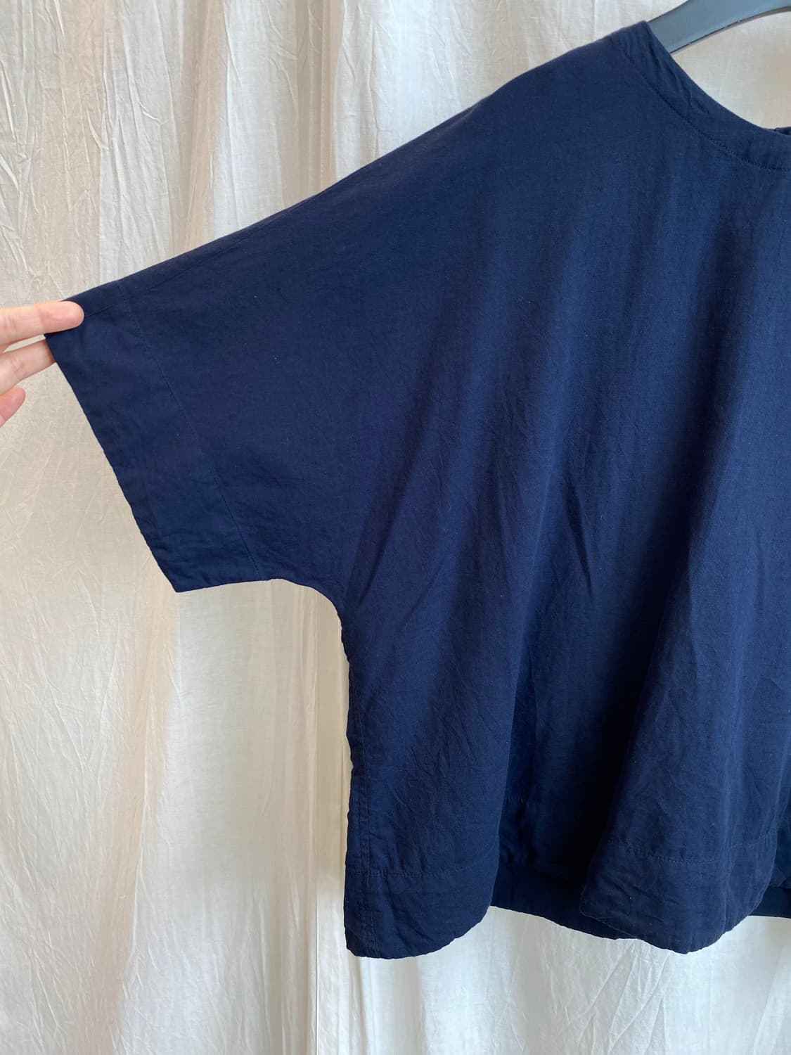 topvalu 네이비 린넨면 반팔블라우스(L) 상품이미지6