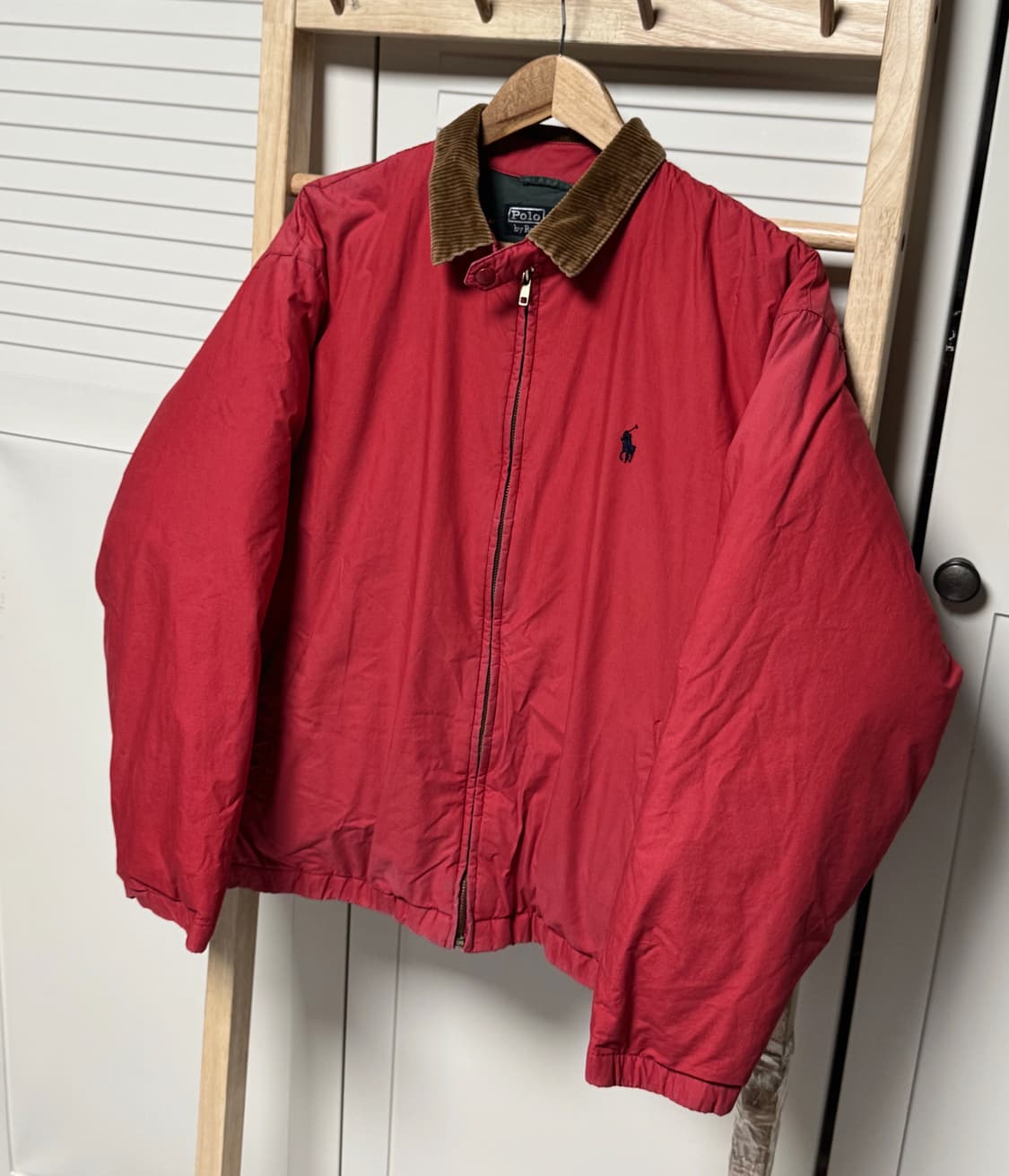 폴로 랄프로렌 코듀로이 푸퍼 딥레드 패딩 자켓 상품이미지2