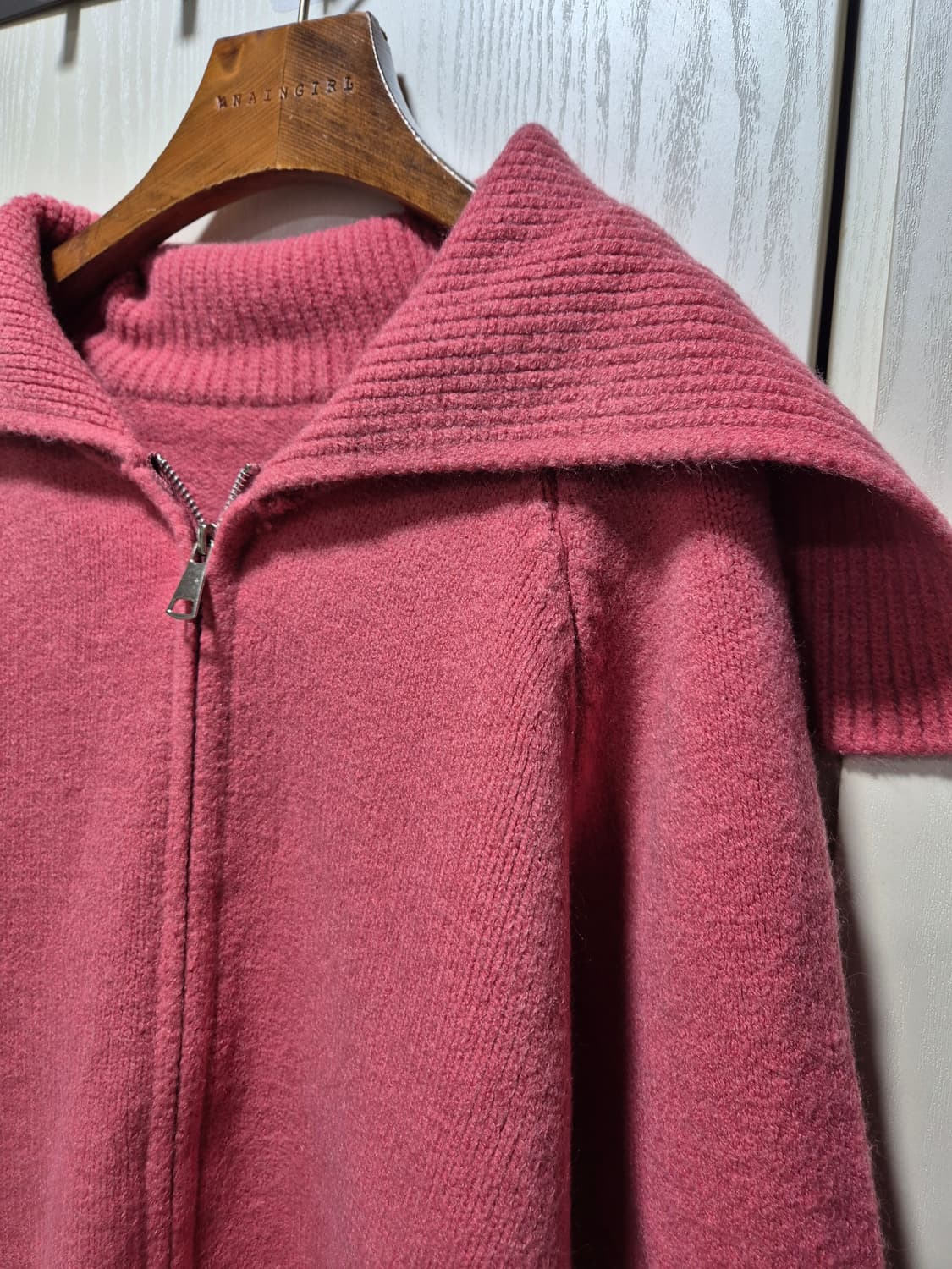 빈티지 핑크 집업 봄 니트 가디건 상품이미지4