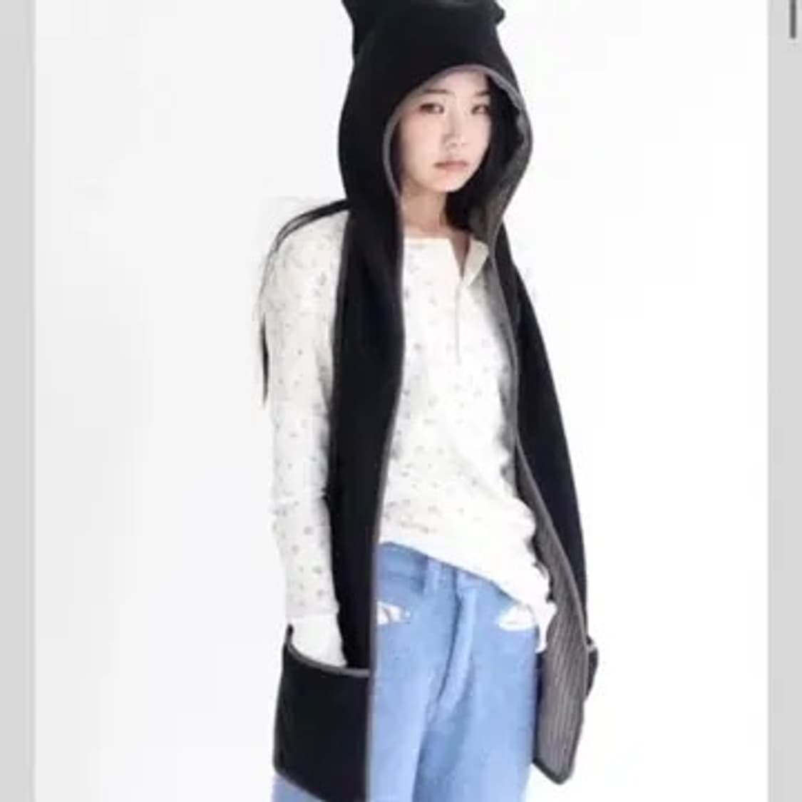 샵페어리 고양이 머플러 블랙 상품이미지1