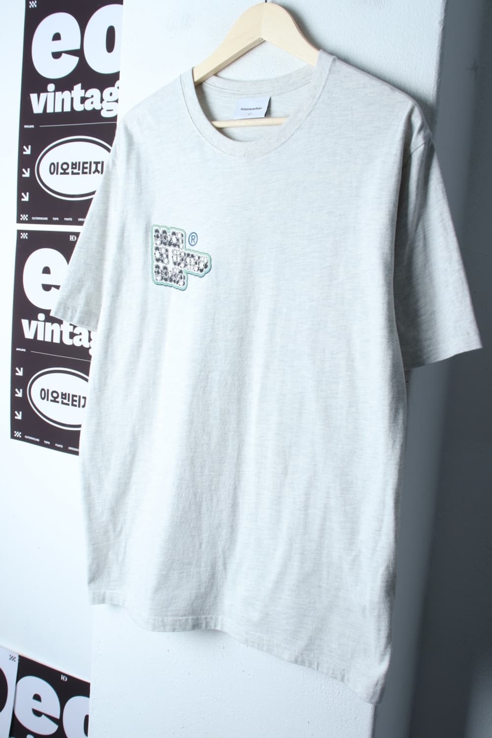 (L-XL) 디스이즈네버댓 반팔 티셔츠 멜란지 화이트 스트릿-H32805 상품이미지1