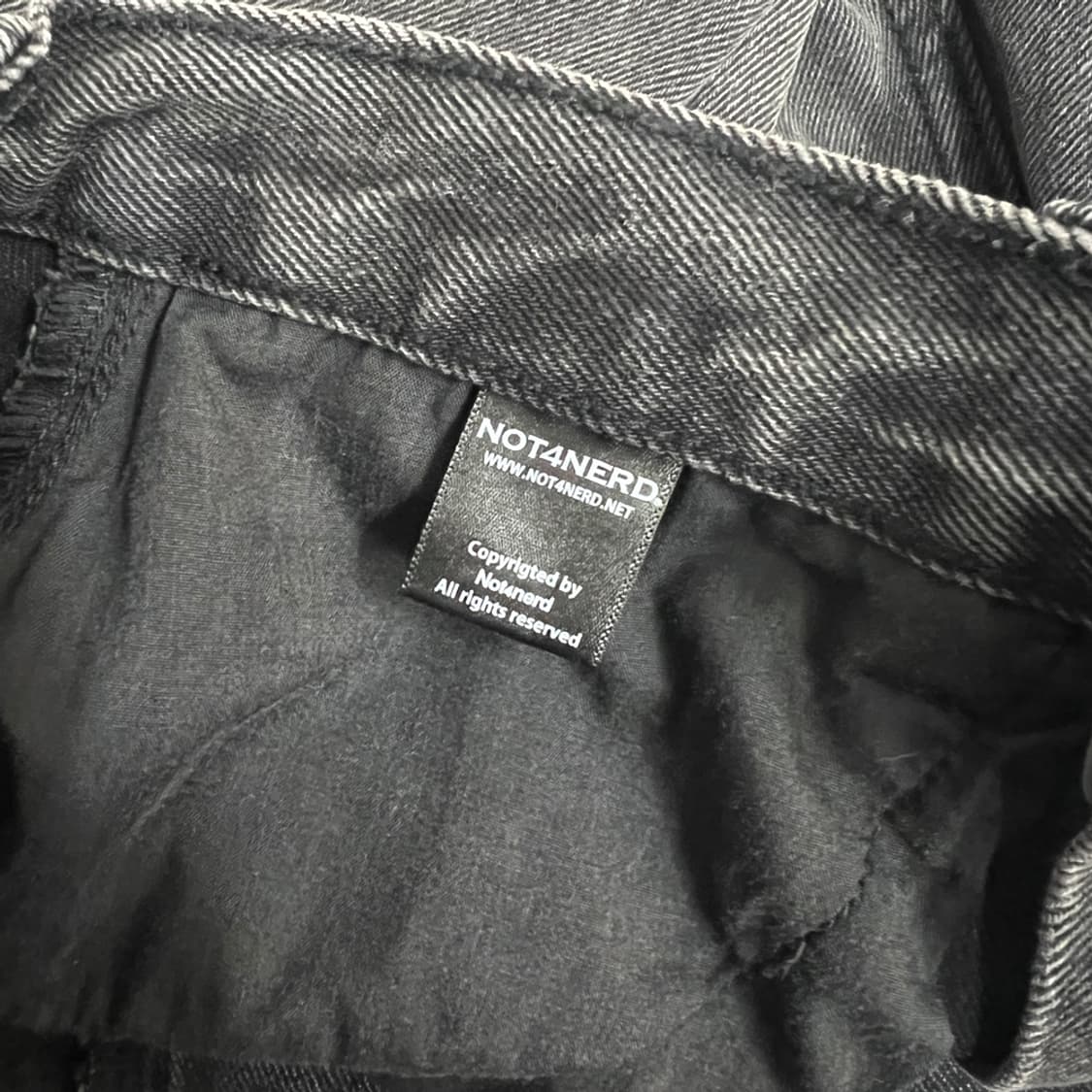 낫포너드 와이드 벌룬 흑청 데님 팬츠 S 상품이미지5