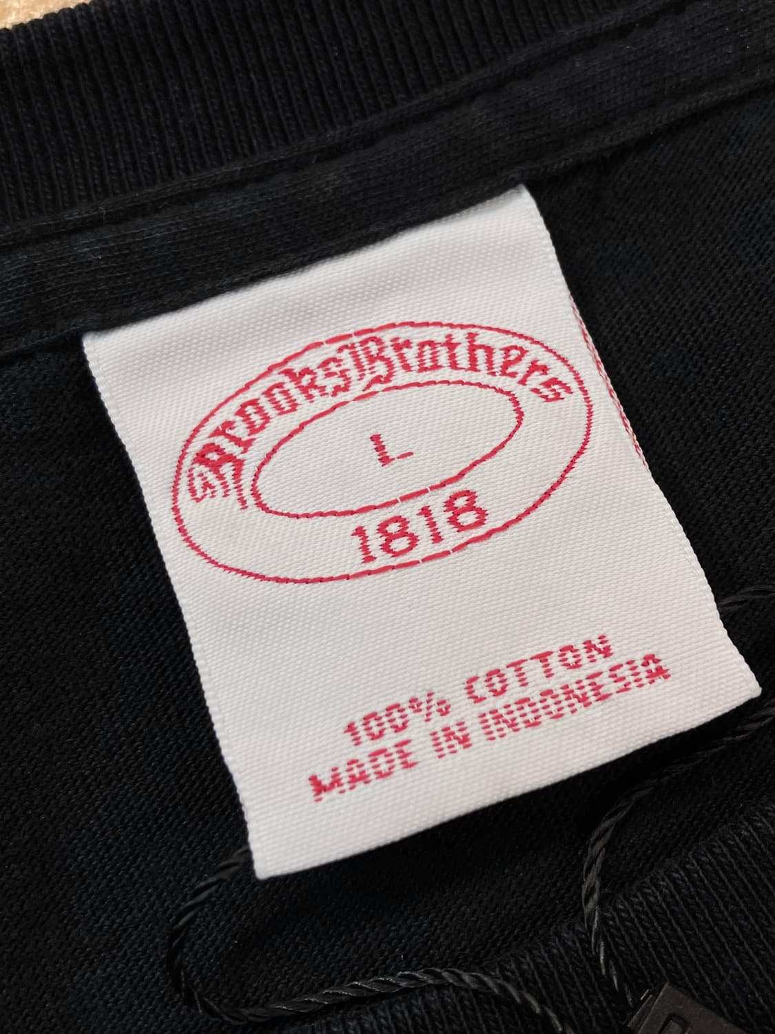 브룩스 브라더스 자수 로고 반팔 티셔츠 블랙 L #csz3886  상품이미지5