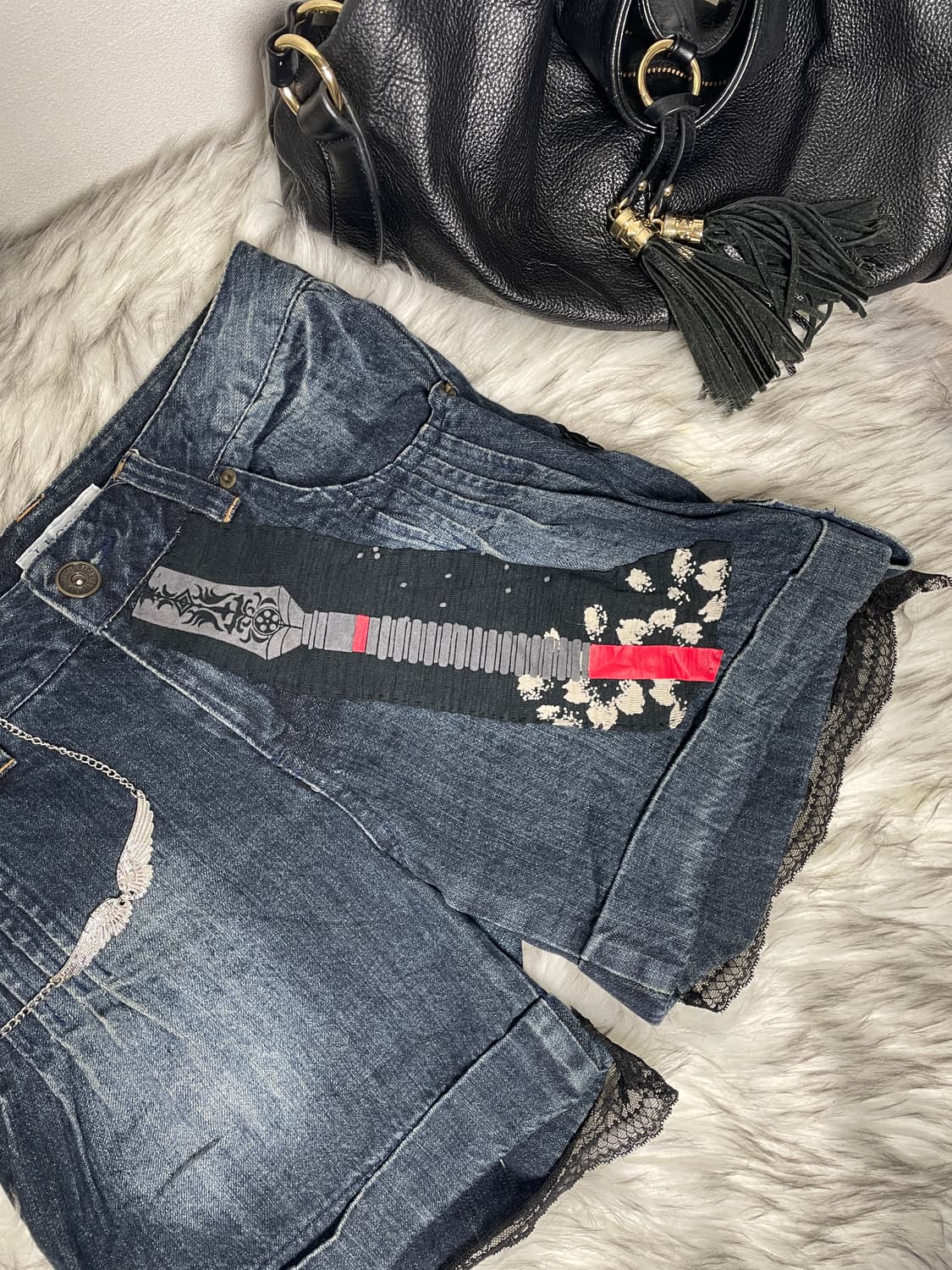 오리엔탈 레이스 데님 팬츠 상품이미지2