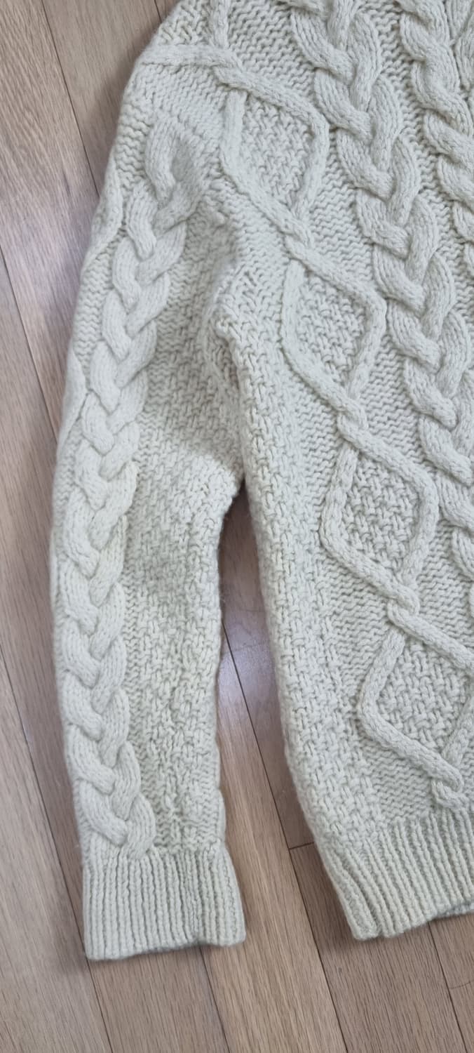 핸드메이드 울 100% 후드니트 집업 Free _ 여성,실측확인 상품이미지7