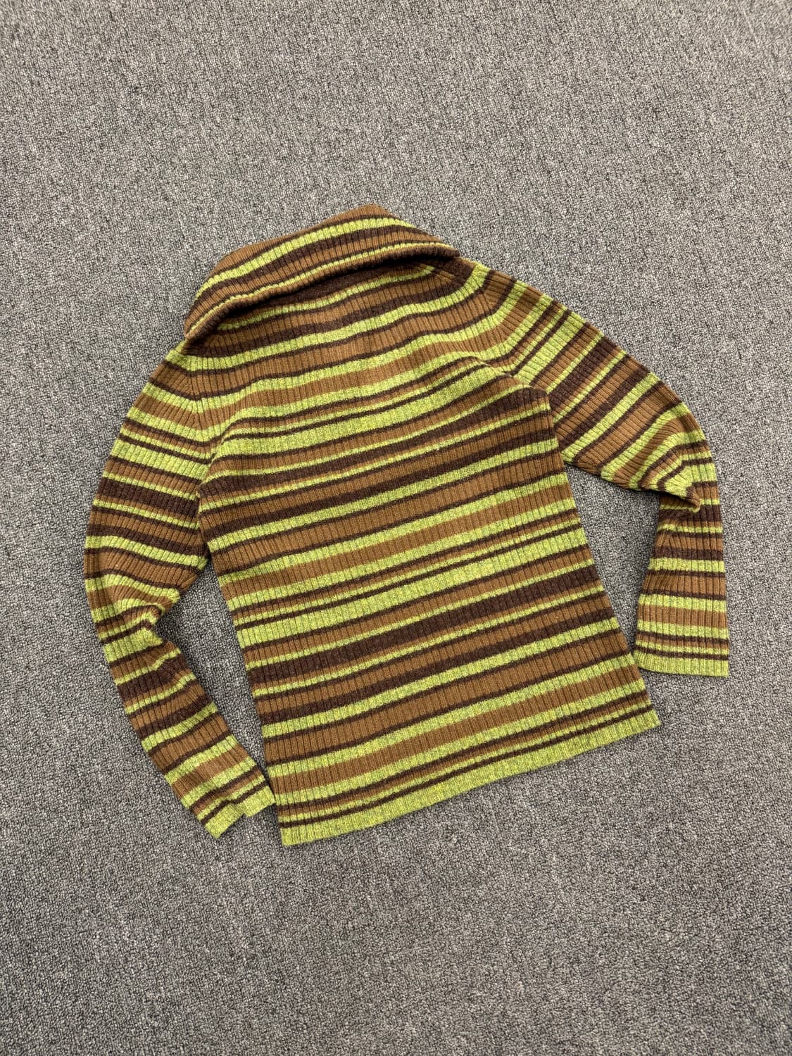 M)JUNKO SHIMADA 빈티지 여성 스트라이프 목폴라 니트집업 상품이미지4