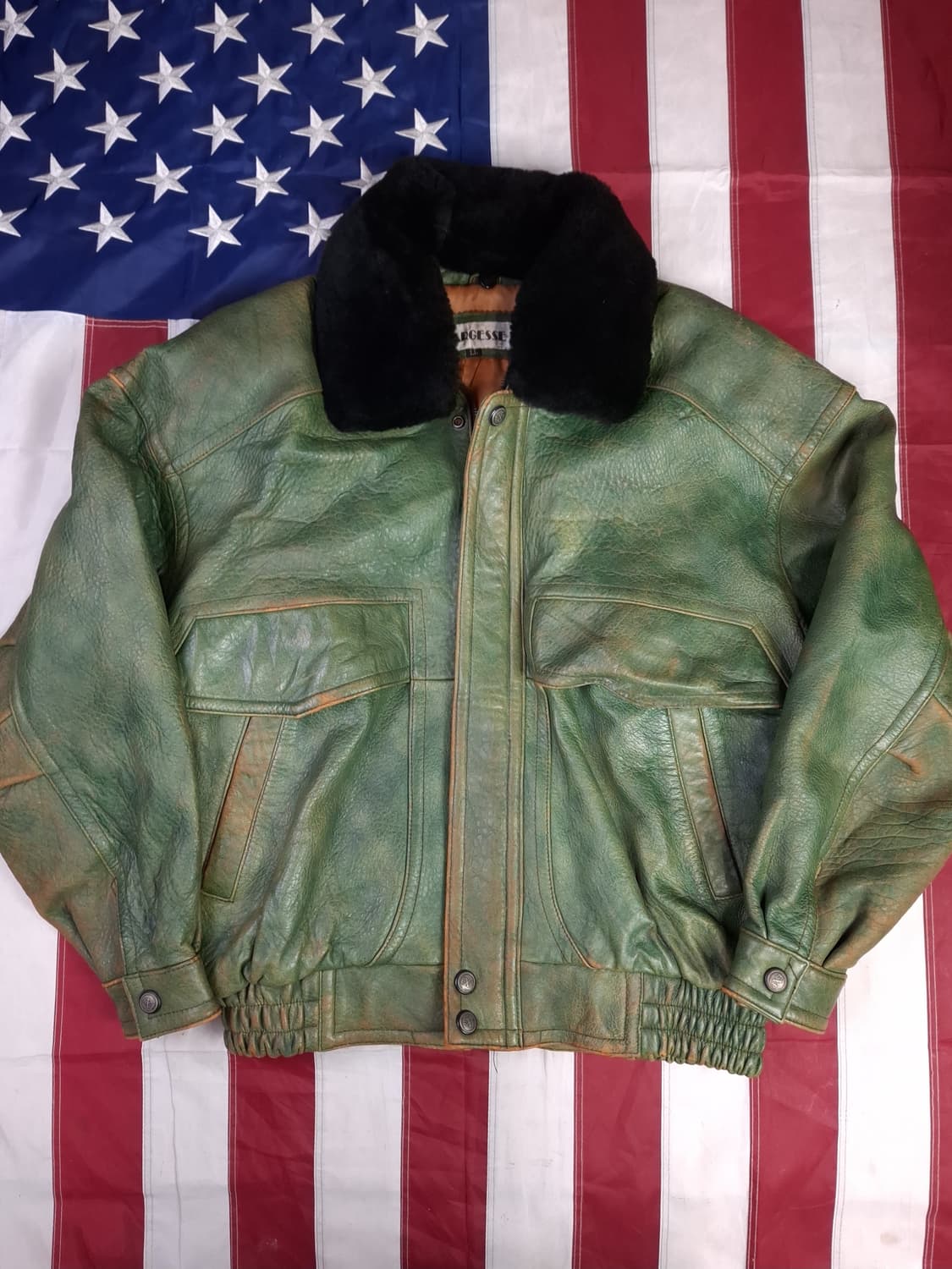 90's 일본판 빈티지 리얼레더 항공자켓 상품이미지1