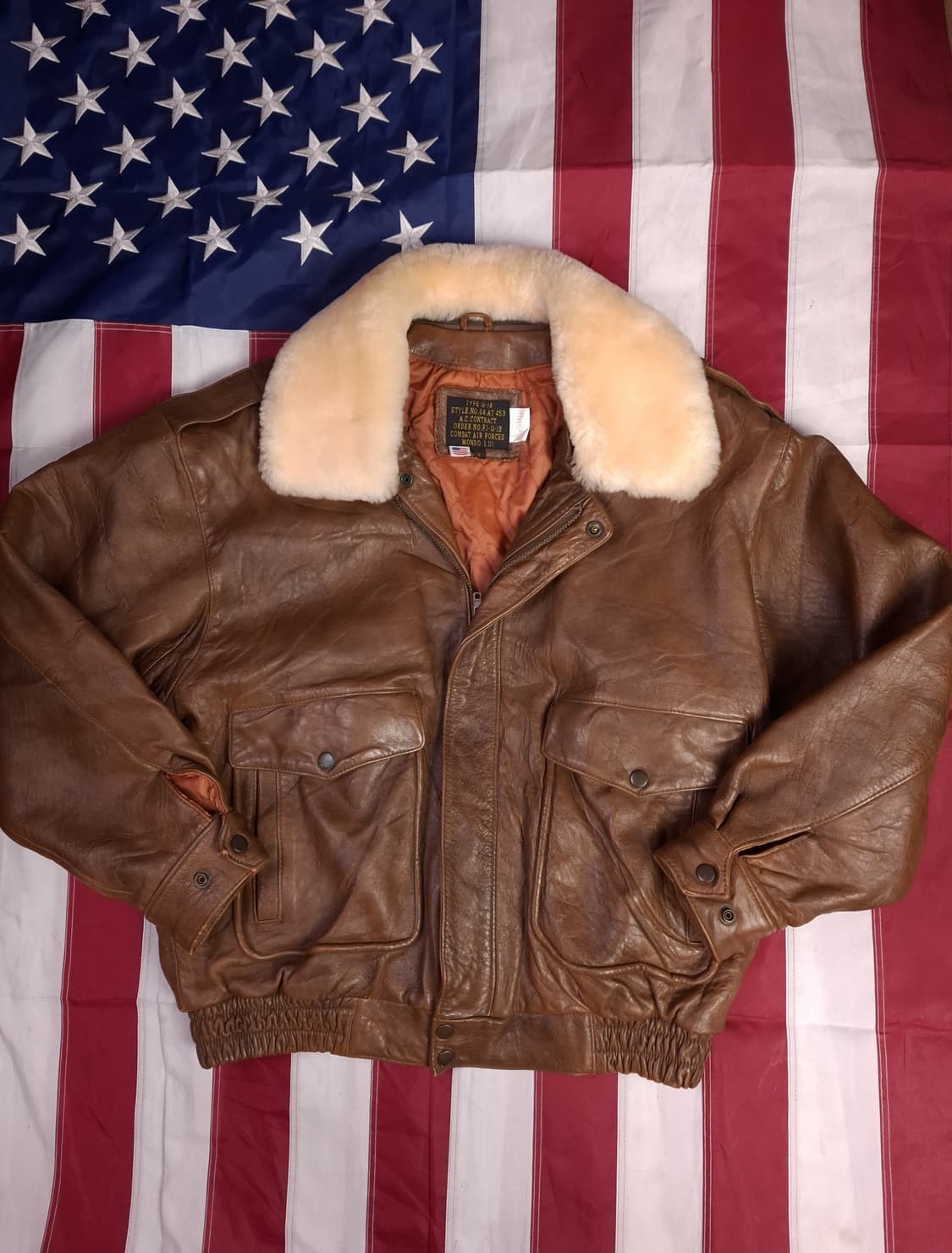 특A 90's 국내산 리얼레더 항공자켓 상품이미지1