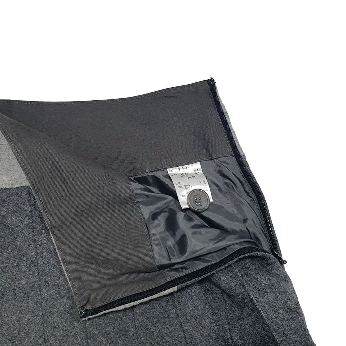 사이드 버튼 울 캐시미어 주름 미디 스커트 상품이미지4