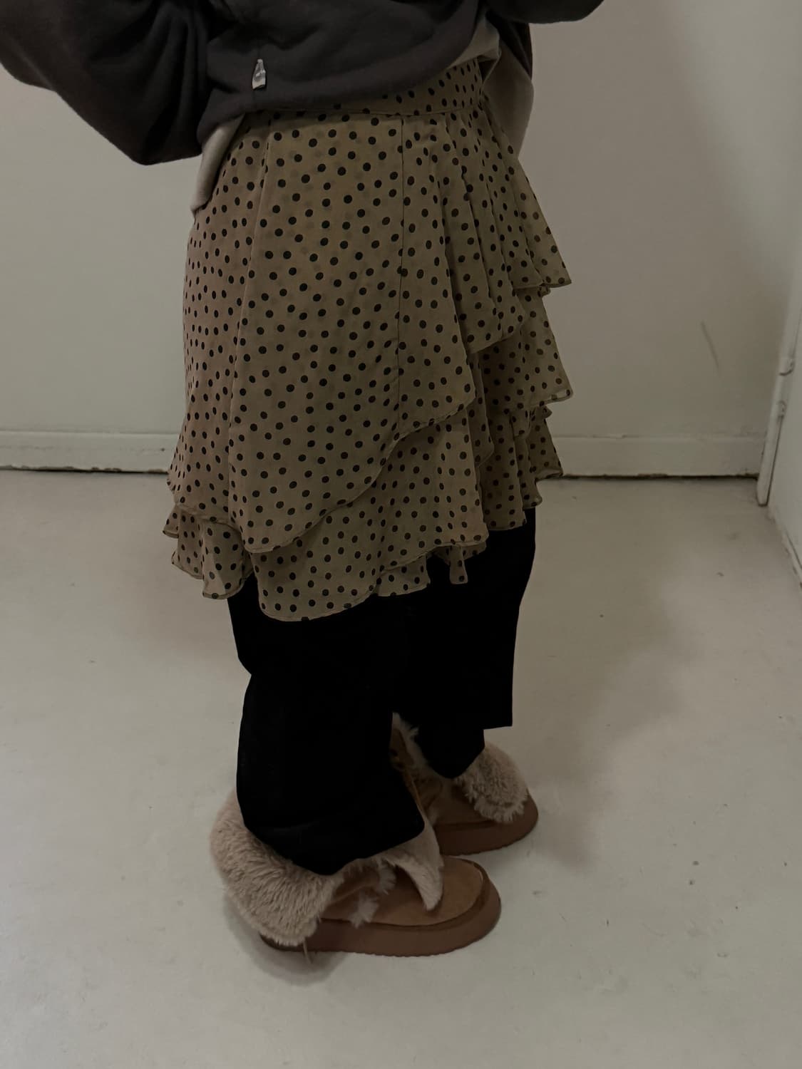 일본빈티지 브라운 도트 스커트  상품이미지2