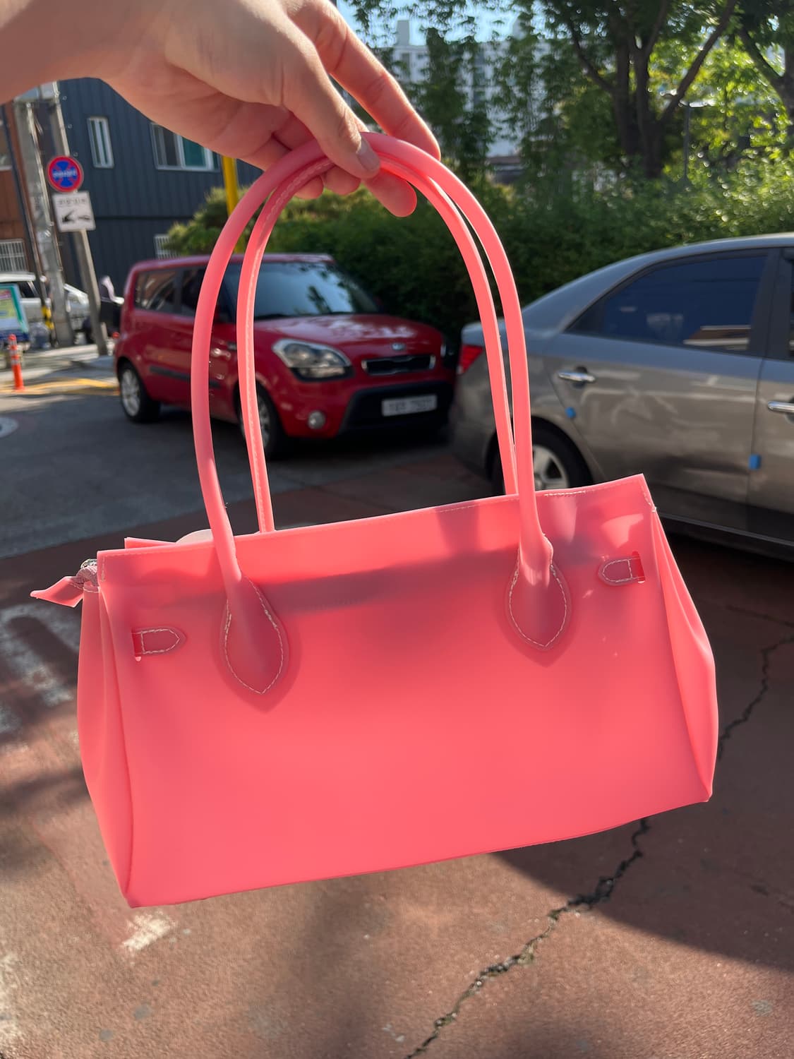 핫핑크 지퍼형식 젤리버킨 💕 상품이미지6