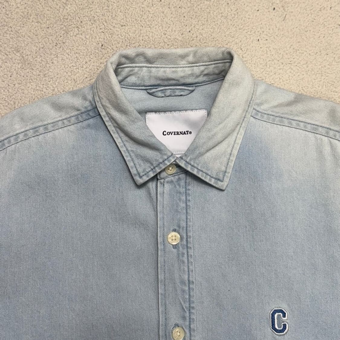 COVERNAT C로고 데님셔츠 라이트 블루 S 상품이미지6