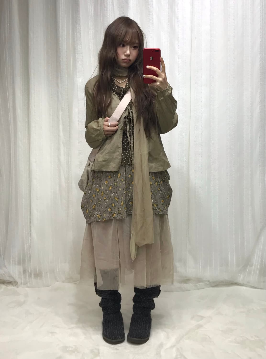 데일리 카키 하구미 잔꽃 타미힐피거 집업 코디세트 상품이미지2