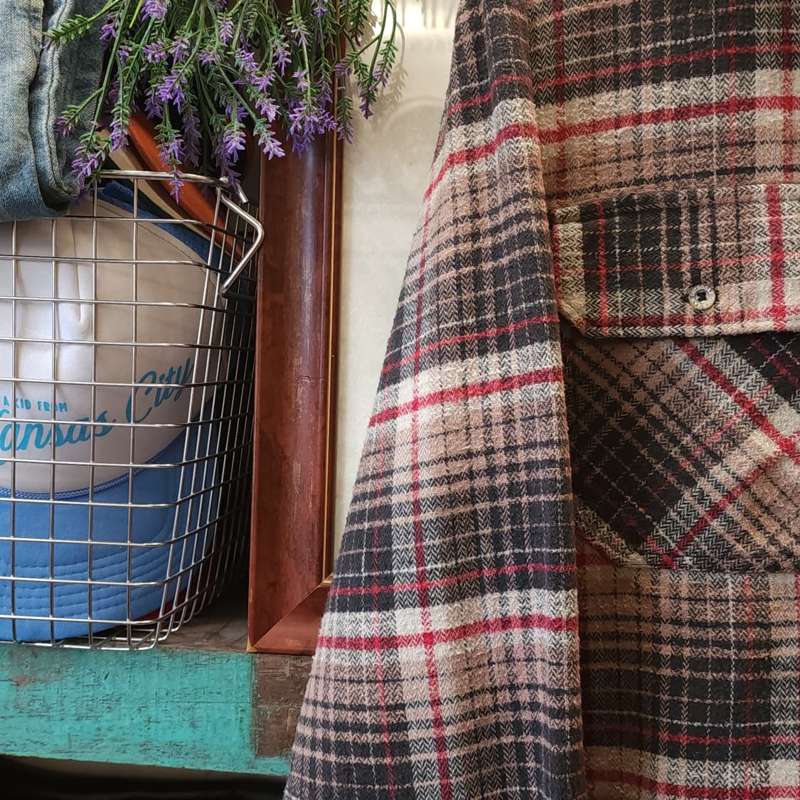 90s 아메리칸 빈티지 체크셔츠 헤비 플란넬 워크셔츠 브라운 L 상품이미지6