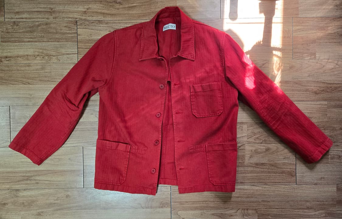 렉토 GARMENT DYED WORK JACKET (RED) 상품이미지1