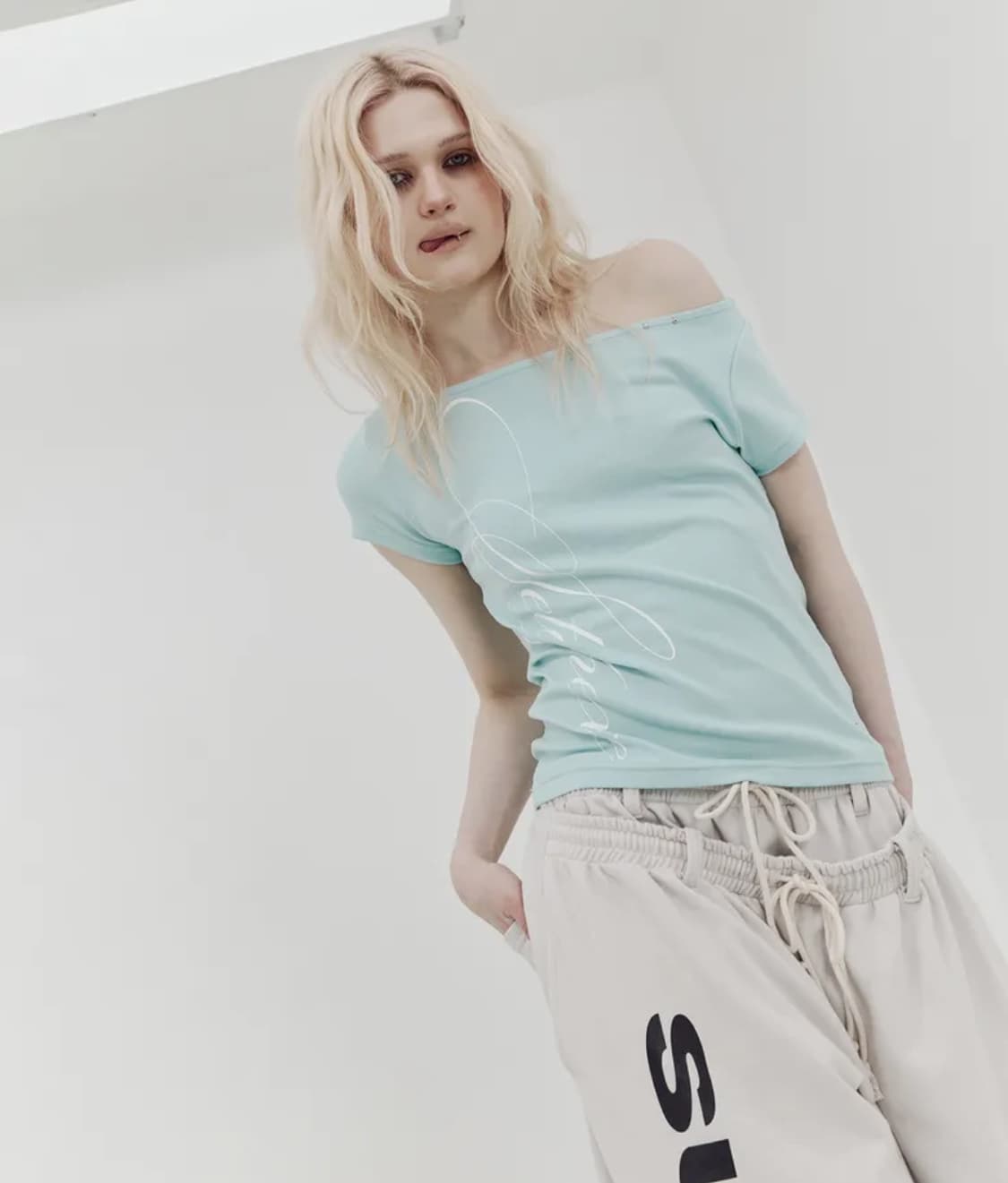 LACE CROSS T-SHIRT / MINT 상품이미지2