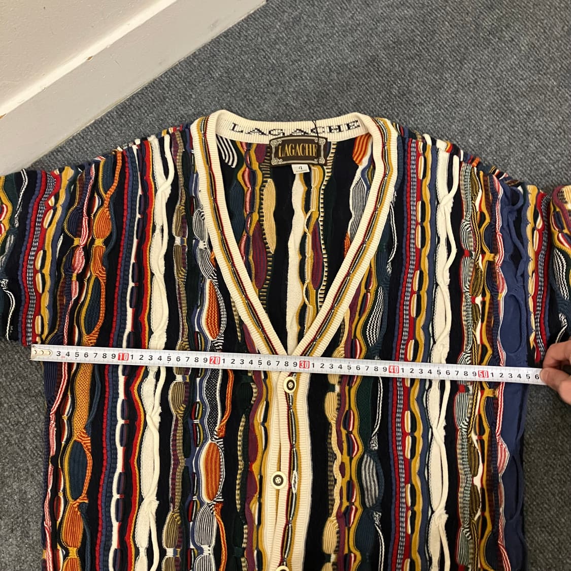 N126 lagache 빈티지 꽈배기 케이블 니트 가디건 쿠지st 상품이미지5