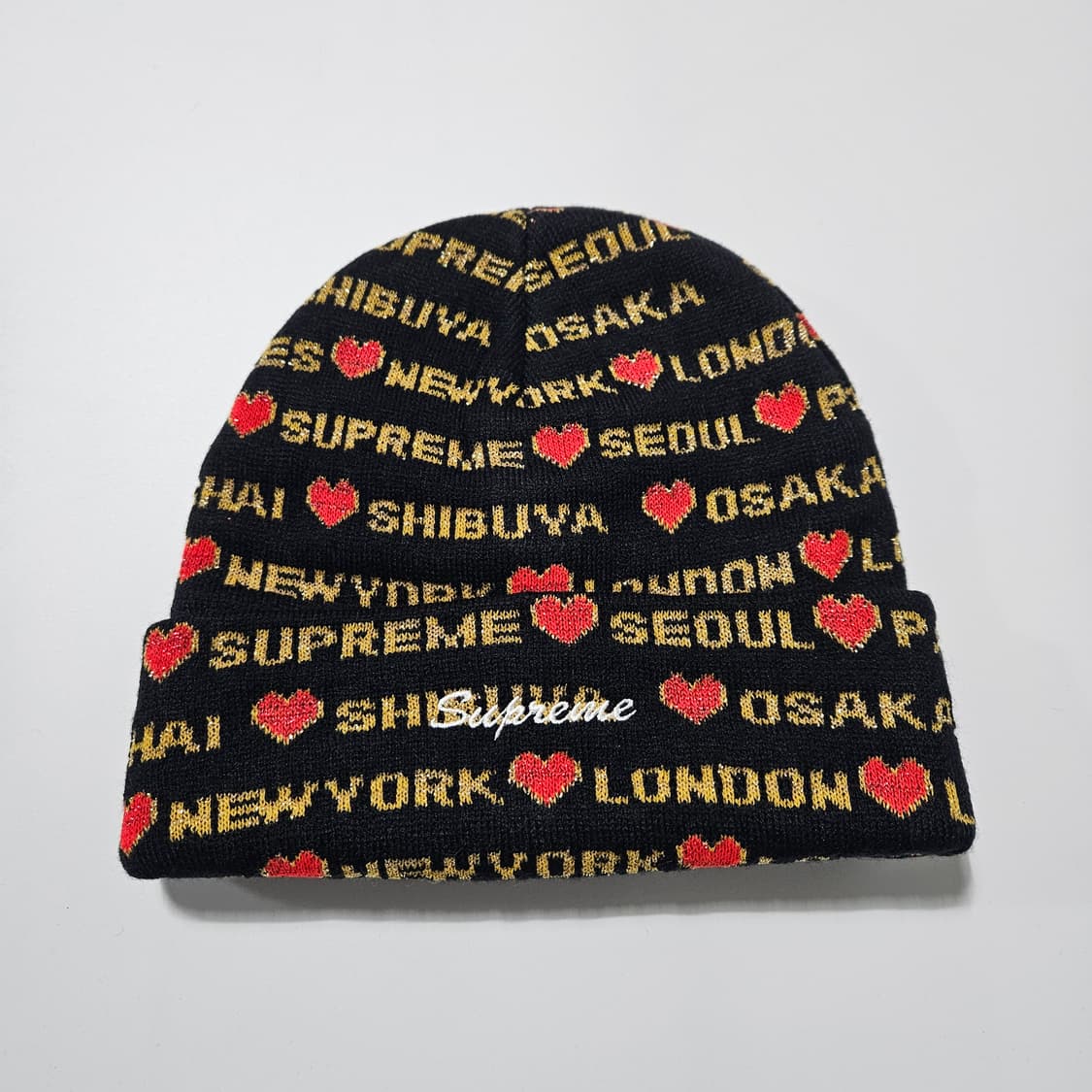 슈프림 하트 비니 블랙 상품이미지1