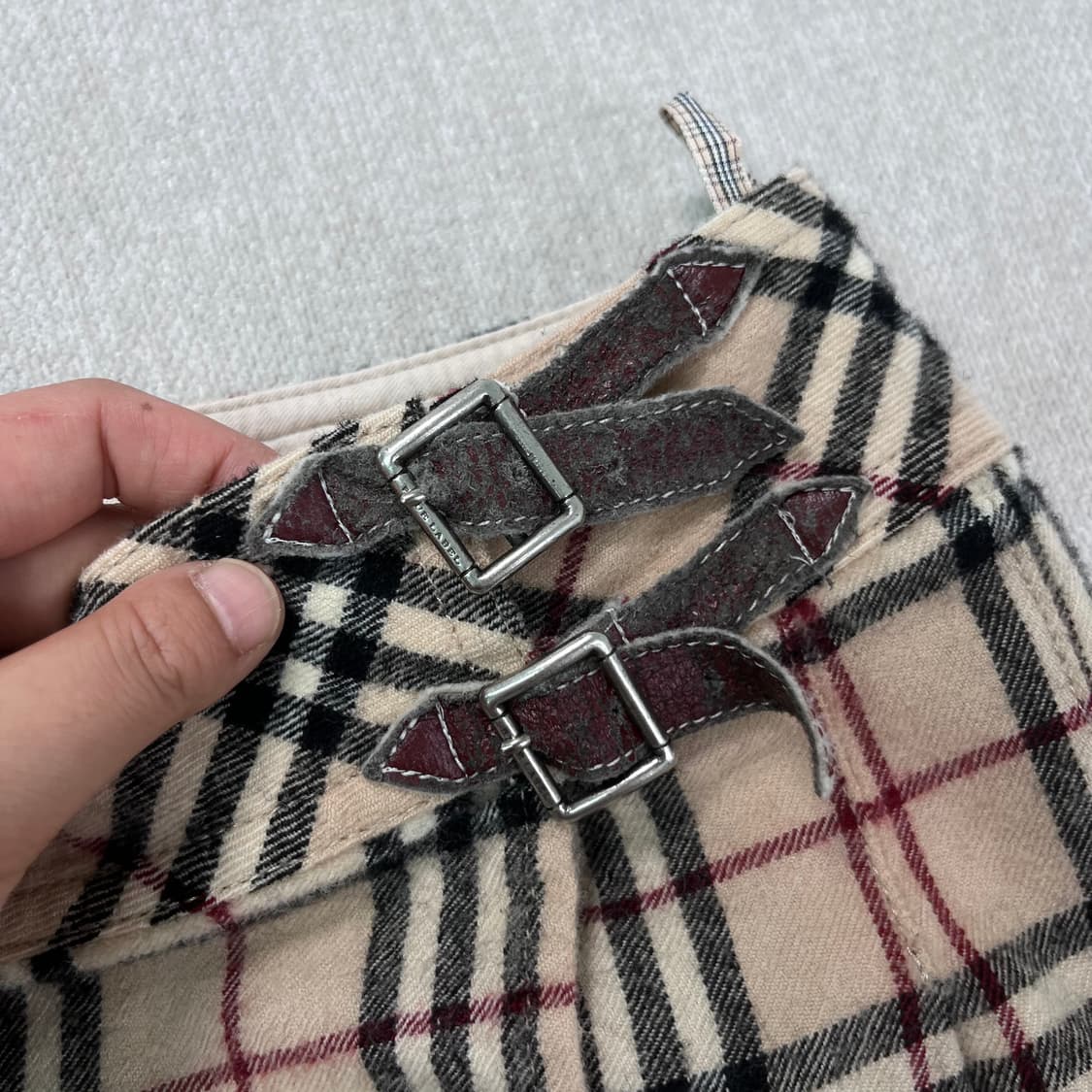 38 버버리 블루라벨 일본텍 울 노바체크 스커트 상품이미지4