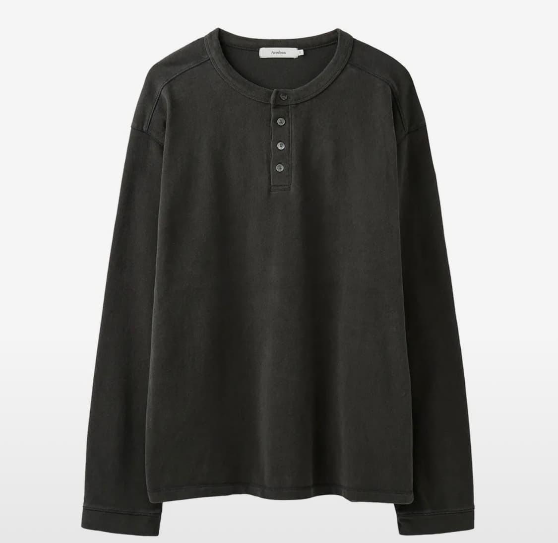 [3] 아르반 소프트 피치 헨리넥 롱슬리브 차콜 상품이미지1