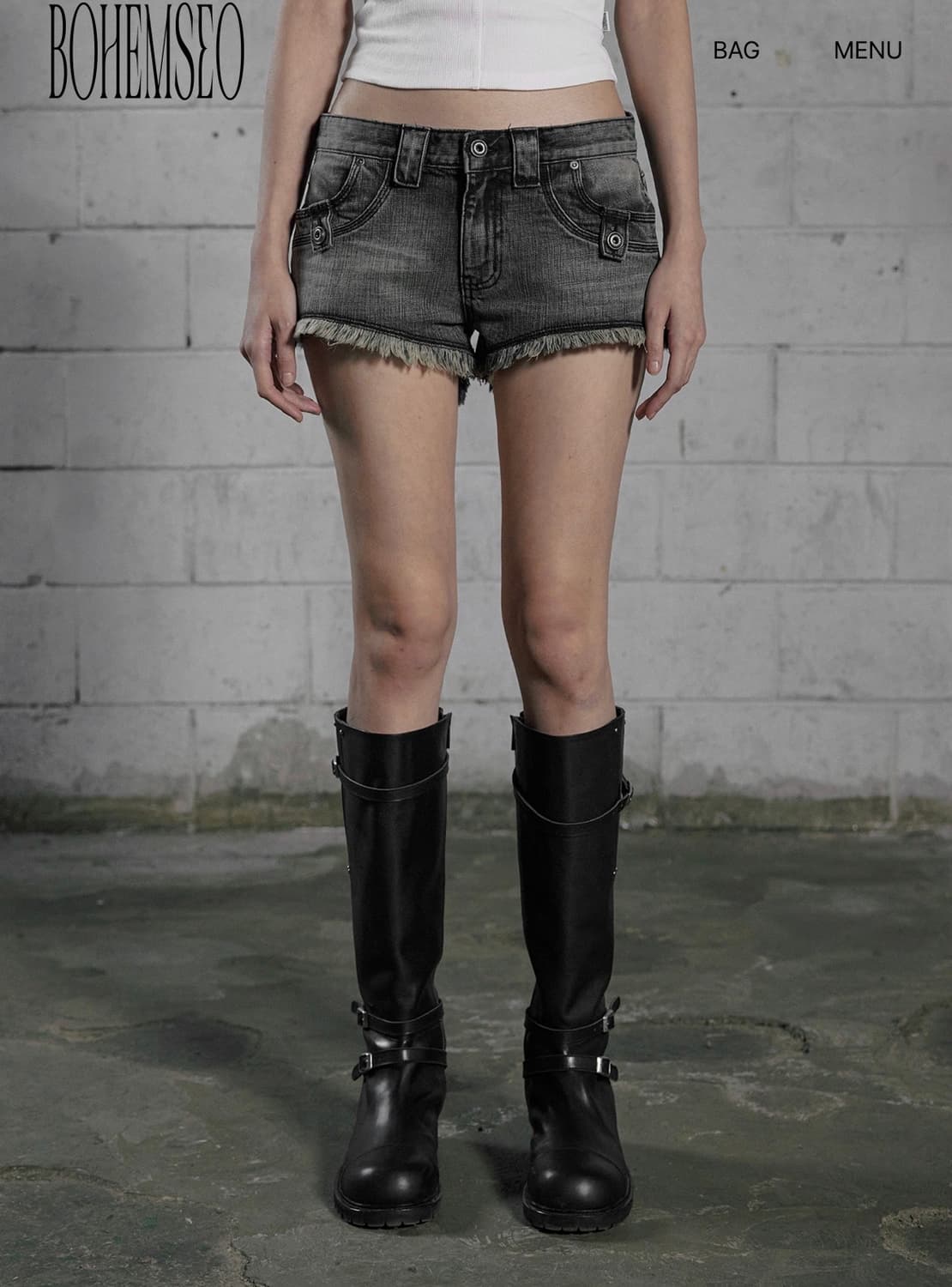 보헤미안서울 프론트 포켓 데님 쇼츠 상품이미지1