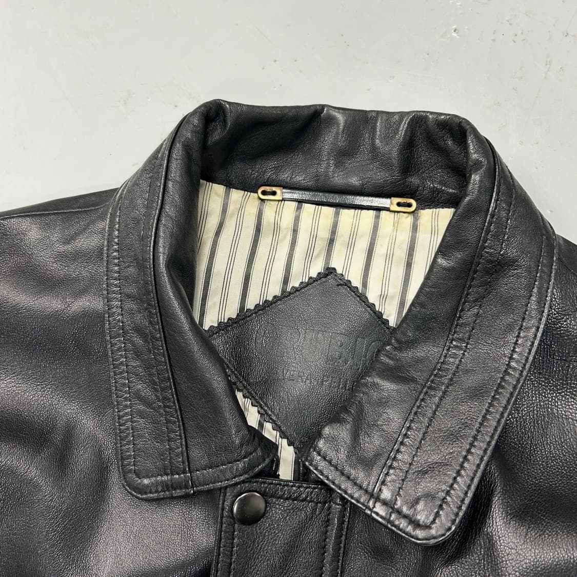 빈티지 베라펠라 리얼레더 빅포켓 봄버  상품이미지5